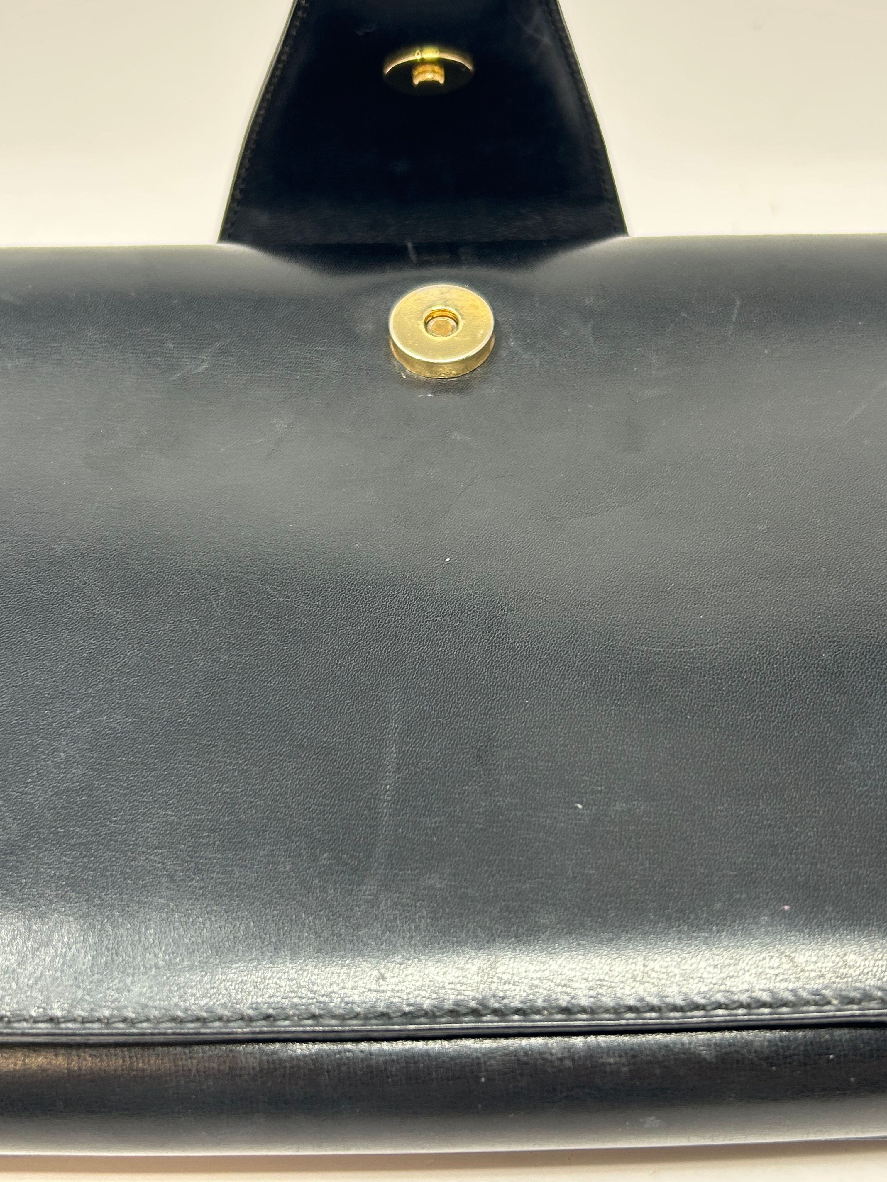 Vintage Leather Structured Clutch — view 13