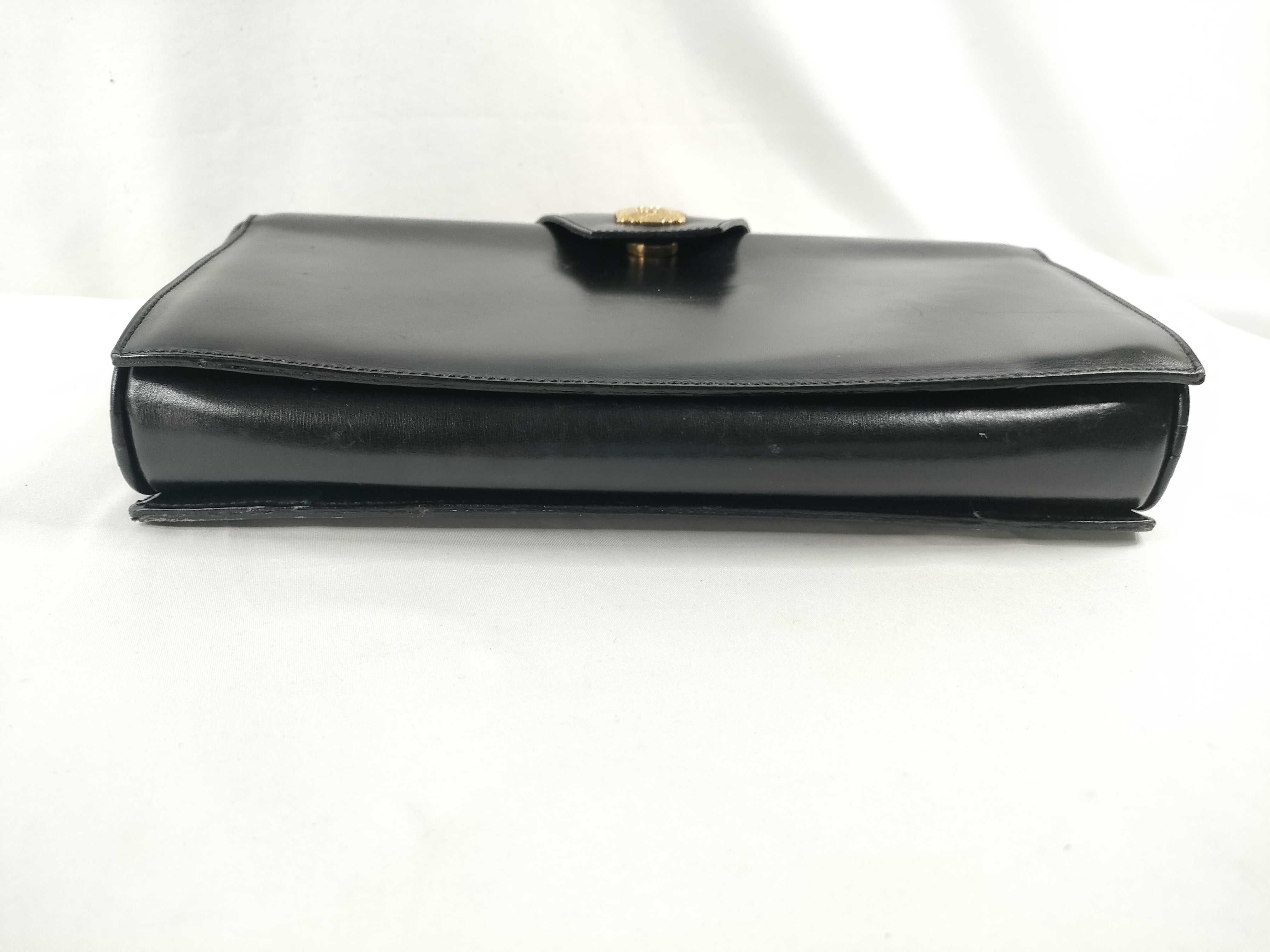Vintage Leather Structured Clutch — view 4
