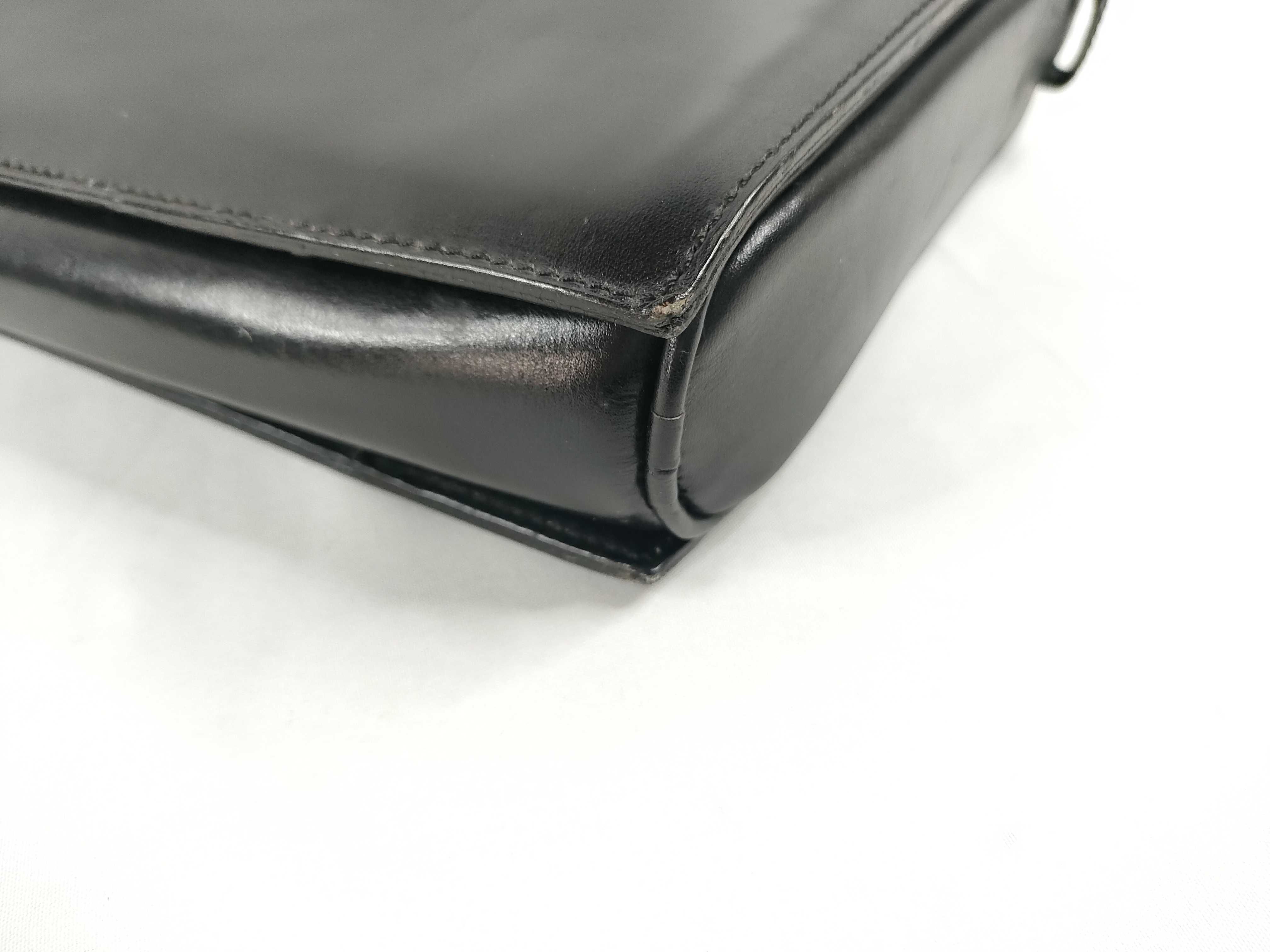 Vintage Leather Structured Clutch — view 5