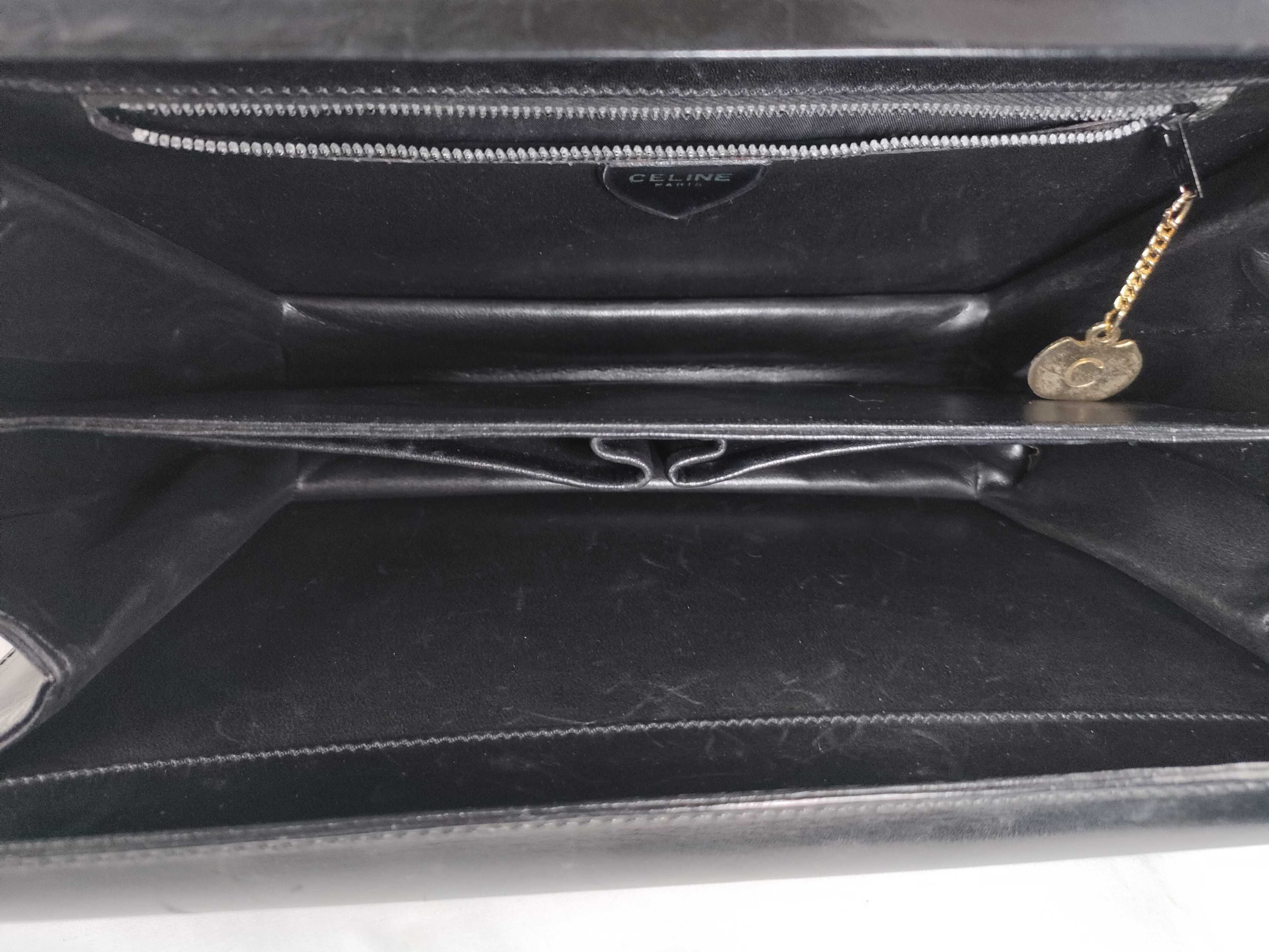 Vintage Leather Structured Clutch — view 7