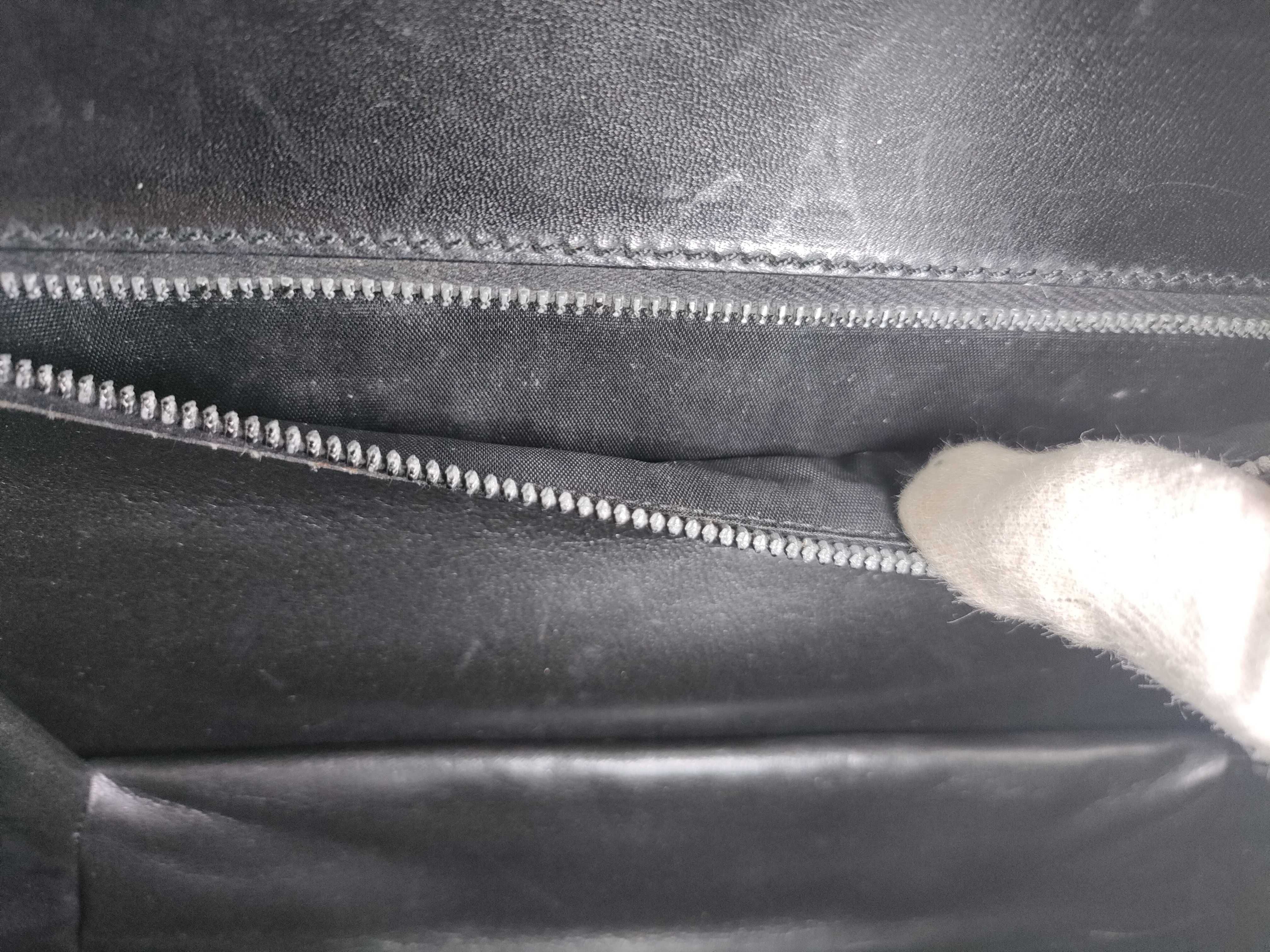 Vintage Leather Structured Clutch — view 10