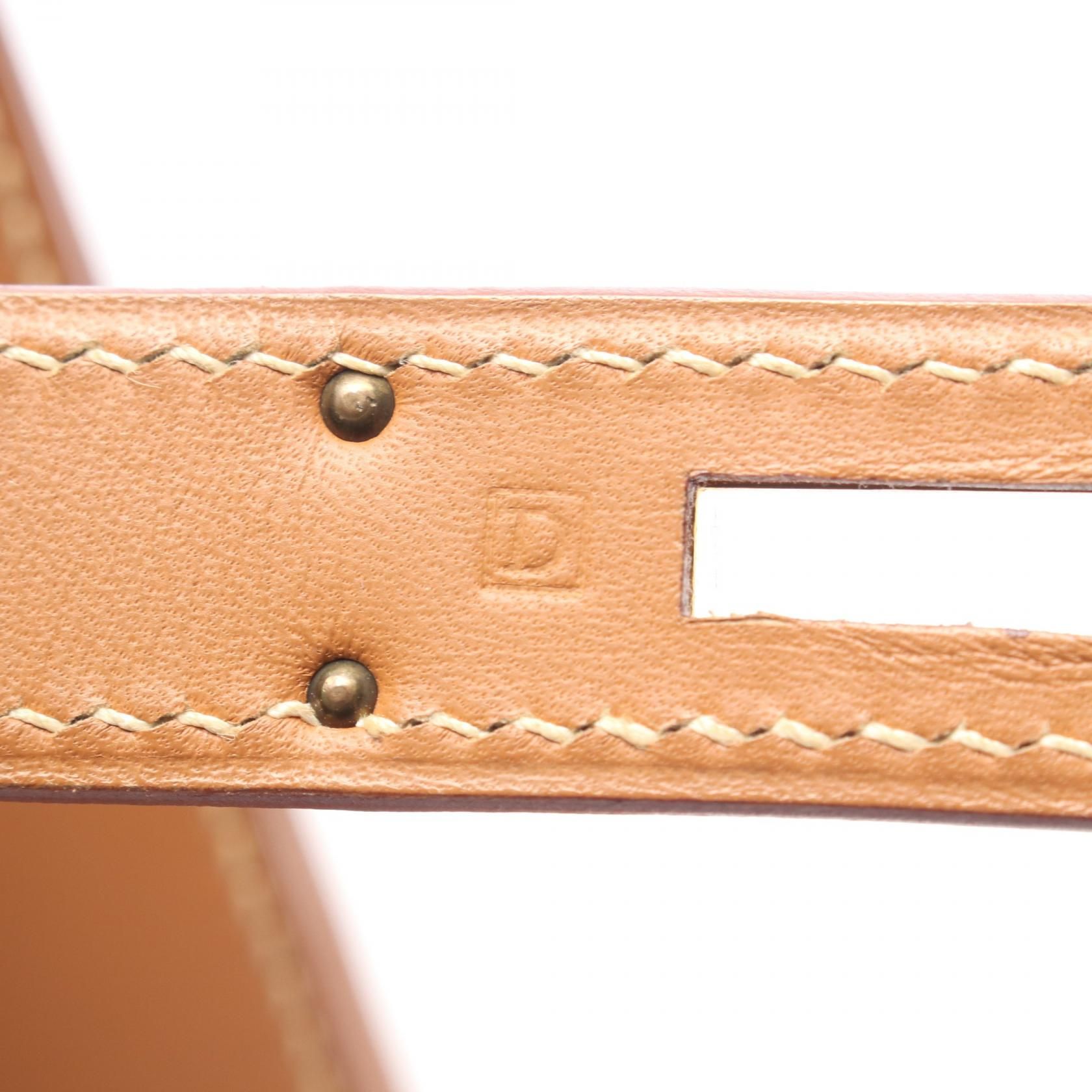 Kelly 32 Natural External Stitching 2-way Handbag Natural Brown Chamonix Leather — view 5