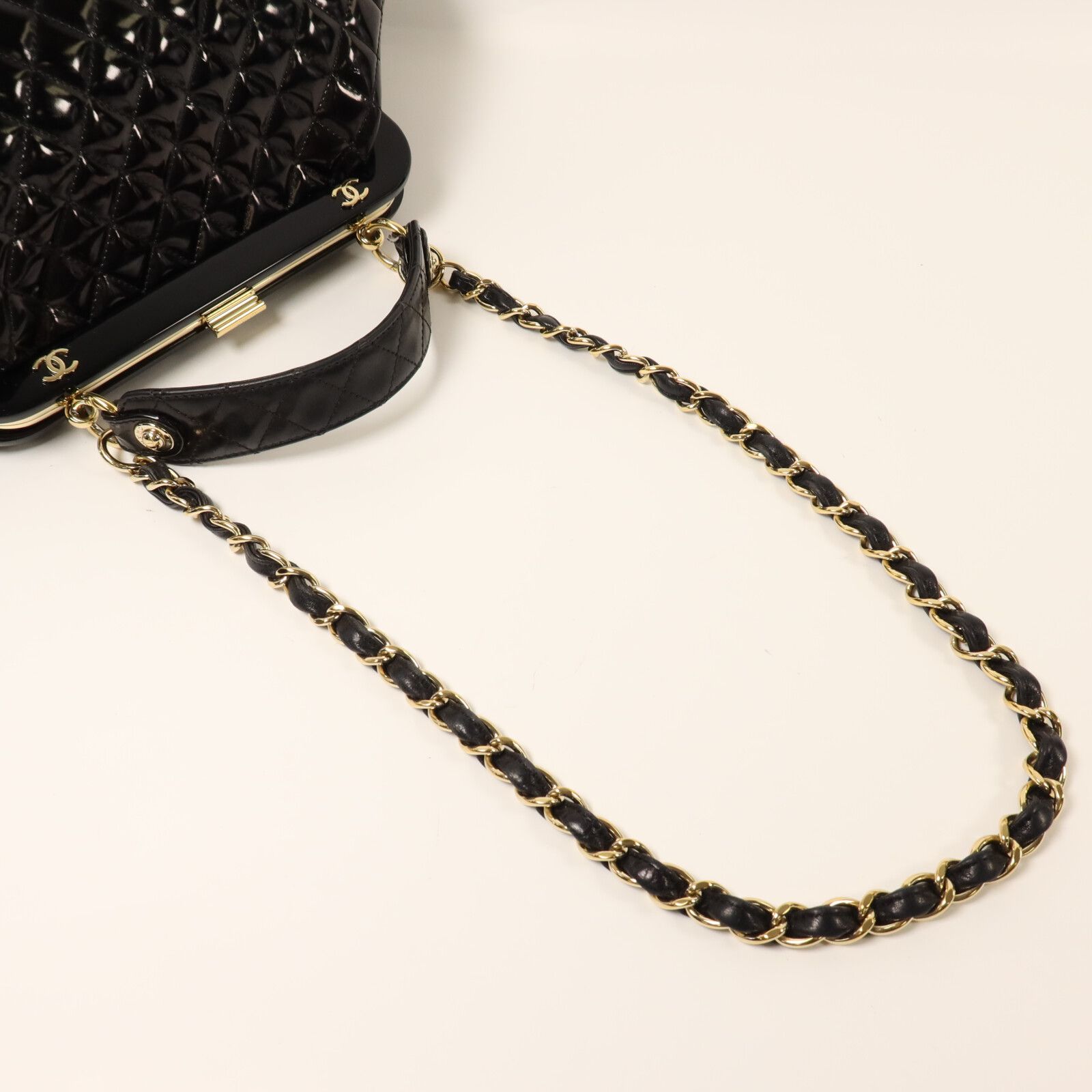 Quilted Mademoiselle Frame Bag, Black — view 8