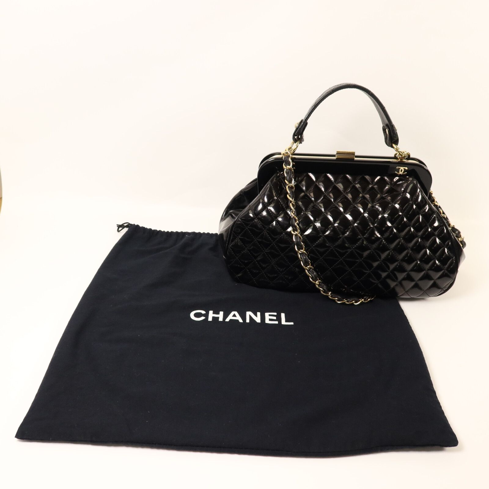 Quilted Mademoiselle Frame Bag, Black — view 9