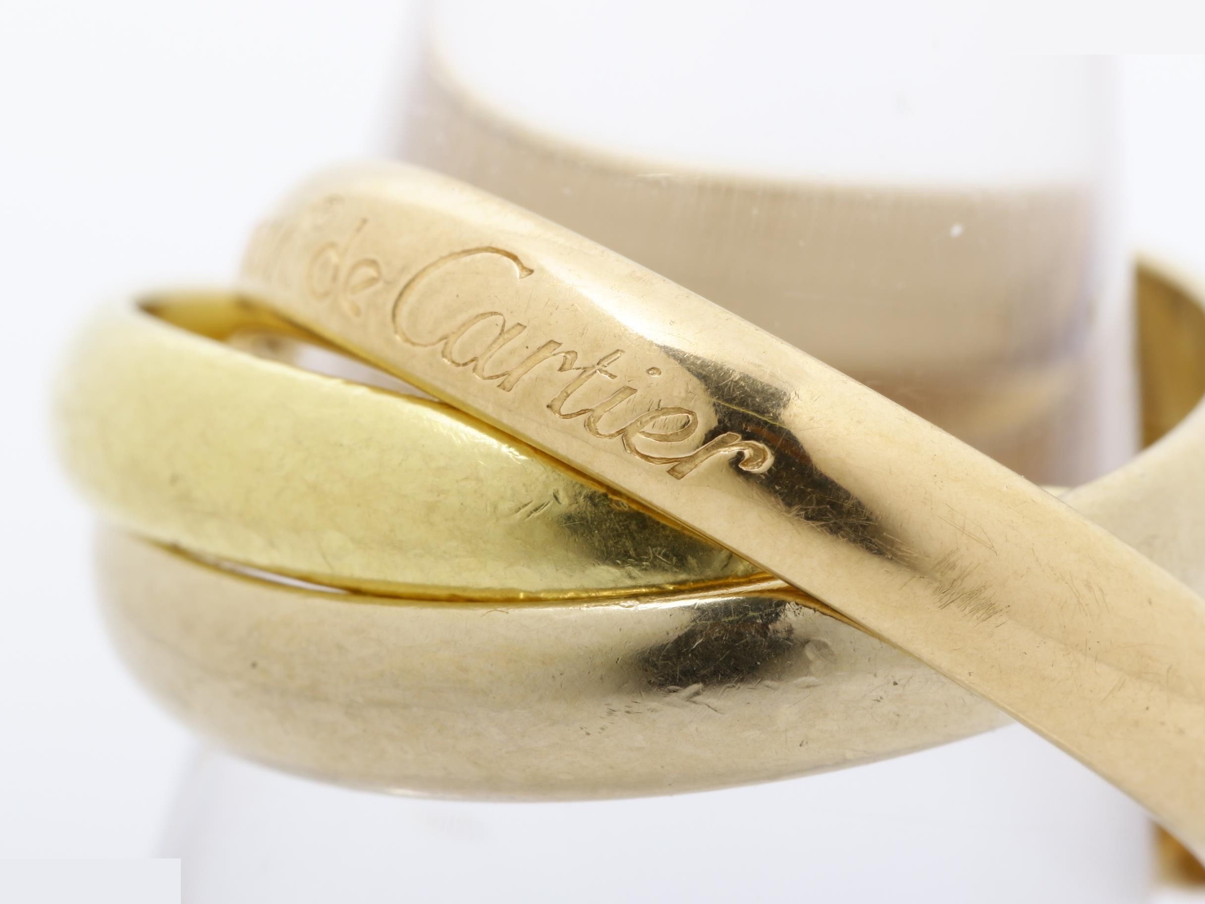 Trinity (precious metal) ring, 750 ohm, 8.5g, size #52 — view 3