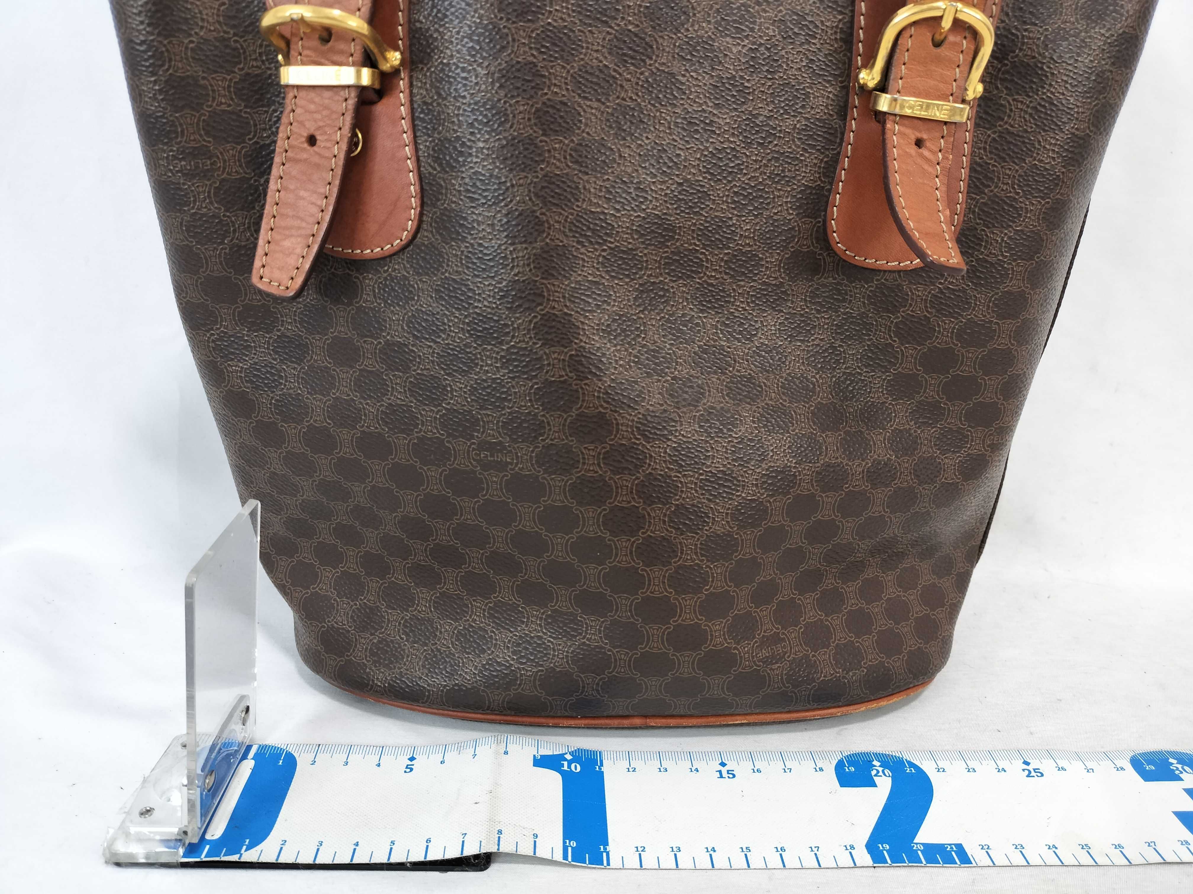 Macadam Pattern Bucket Tote Shoulder Bag — view 2