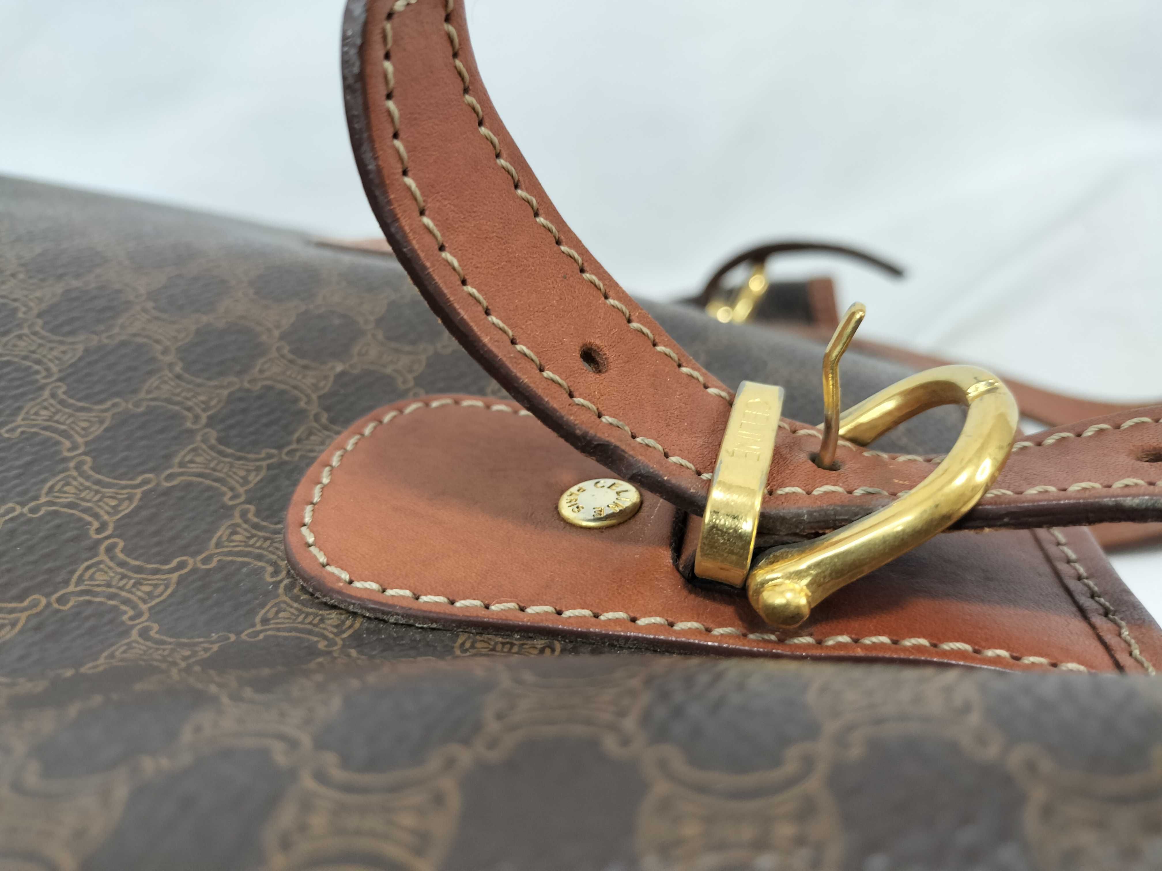 Macadam Pattern Bucket Tote Shoulder Bag — view 5