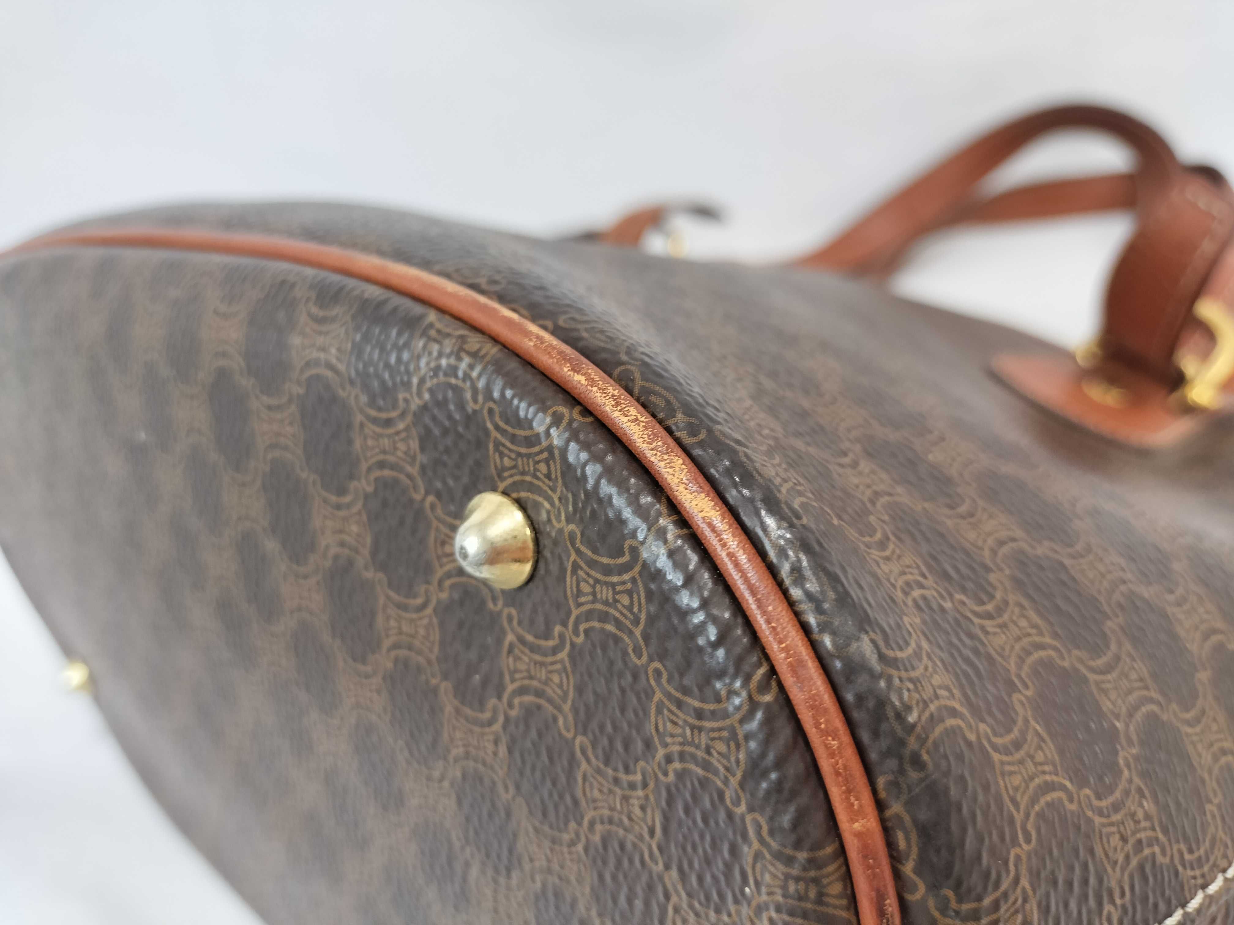 Macadam Pattern Bucket Tote Shoulder Bag — view 6