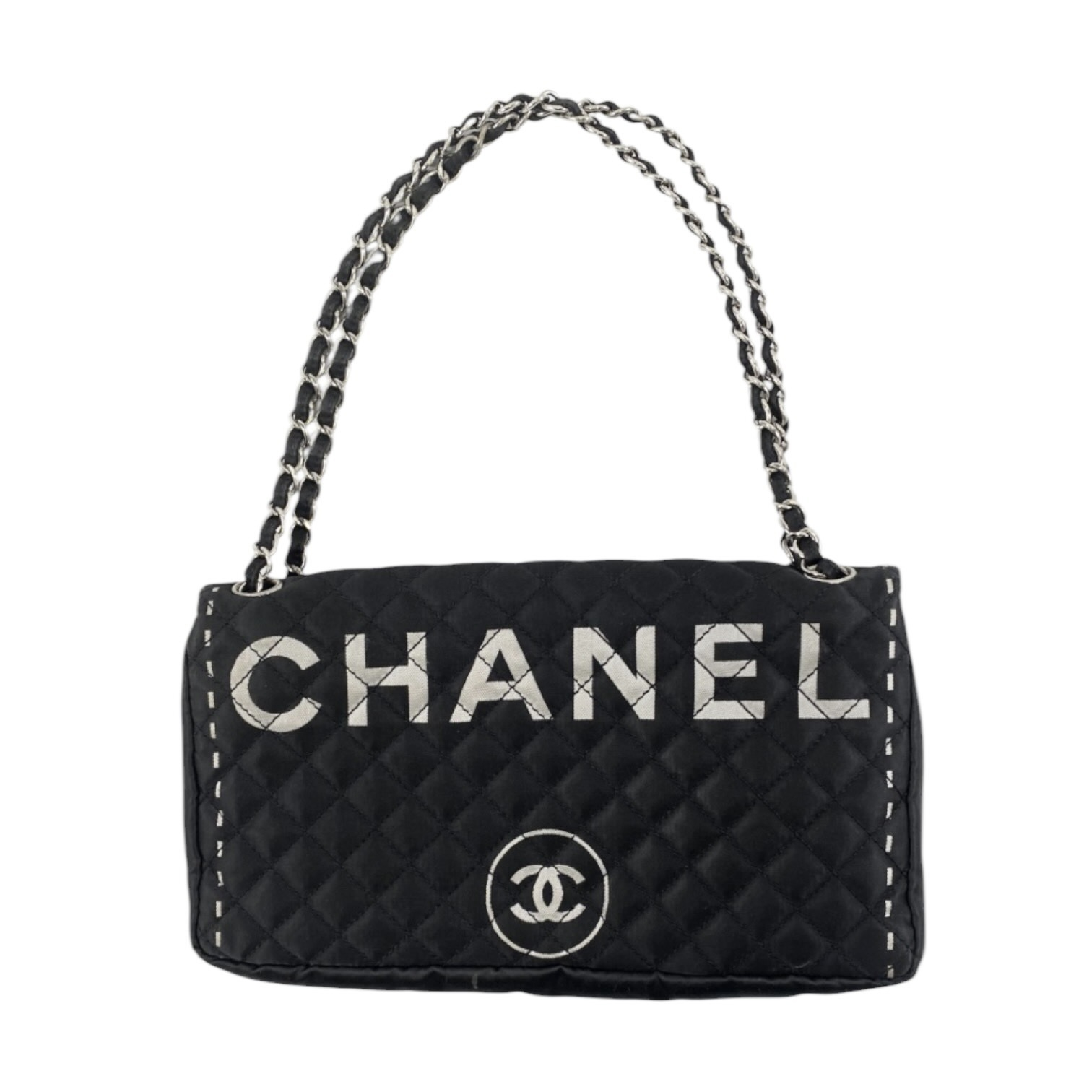 Shoulder Bag, Matelassé Logo Bag, 2-way Chain Shoulder Bag, Turnlock, Black, Silver Hardware, 12000042 Shoulder Bag — view 2