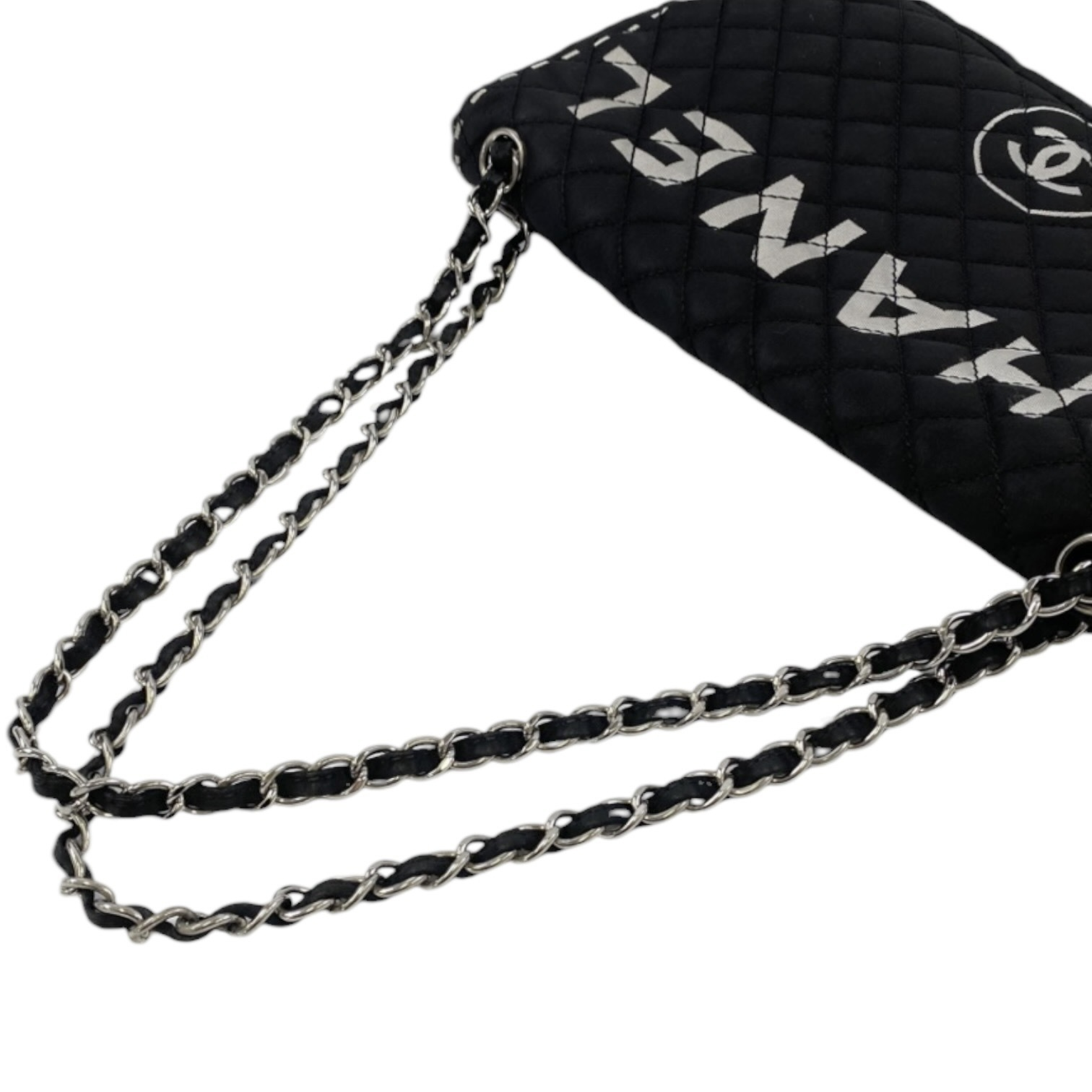 Shoulder Bag, Matelassé Logo Bag, 2-way Chain Shoulder Bag, Turnlock, Black, Silver Hardware, 12000042 Shoulder Bag — view 8