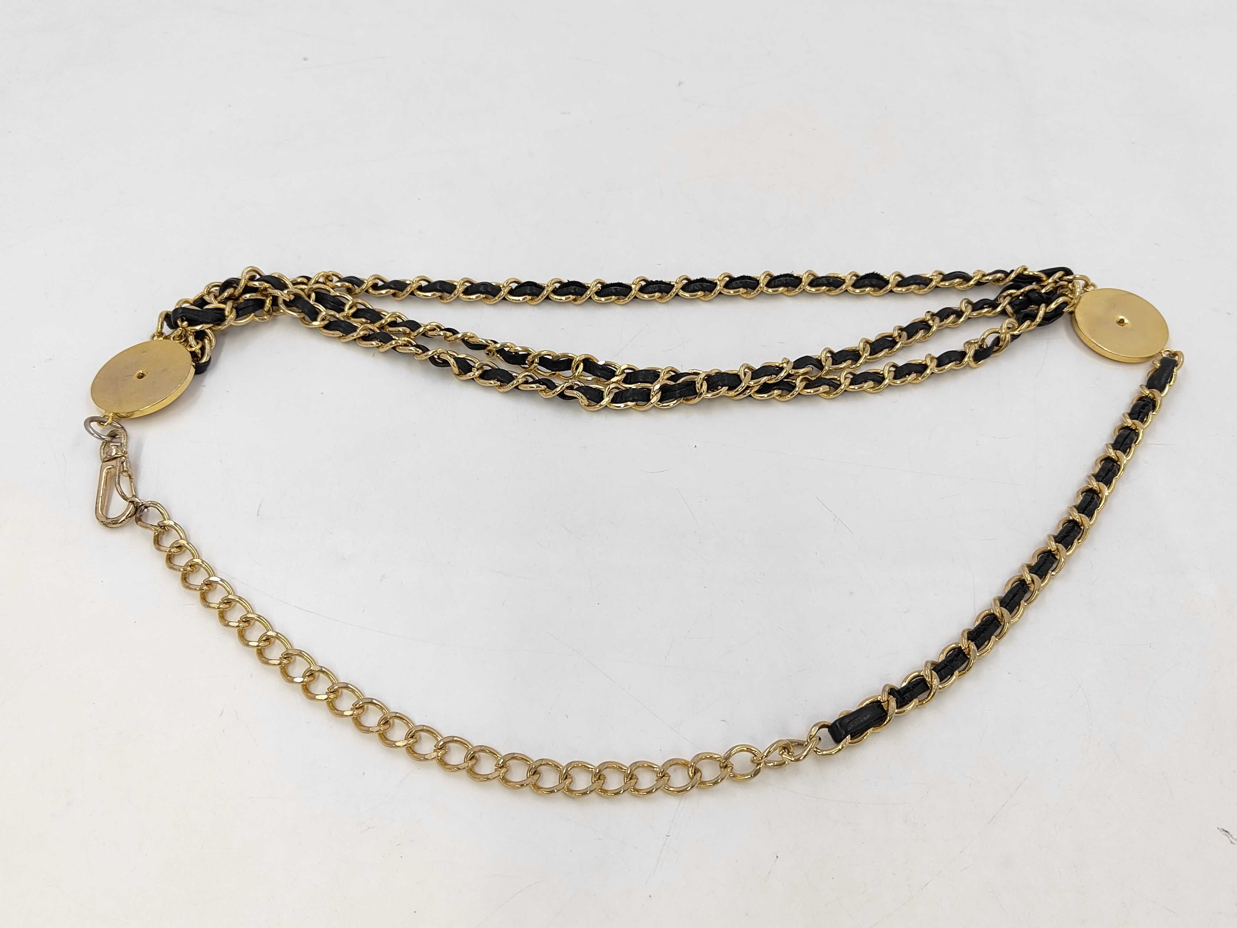 Vintage Triple Leather Chain Belt — view 2