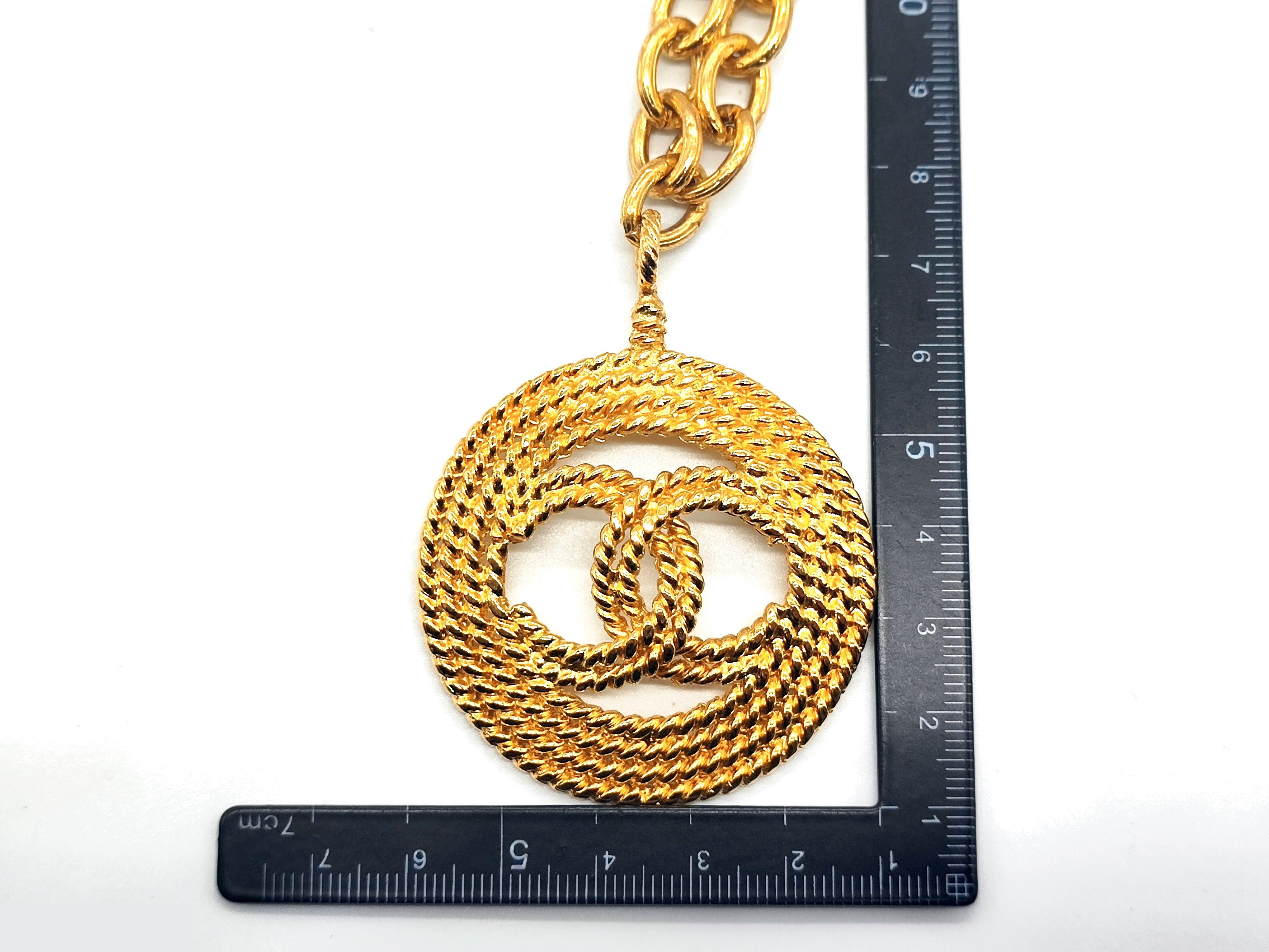 Coco Mark Net Pattern Circle Necklace, Size 28, Chain approx. 80cm — view 3