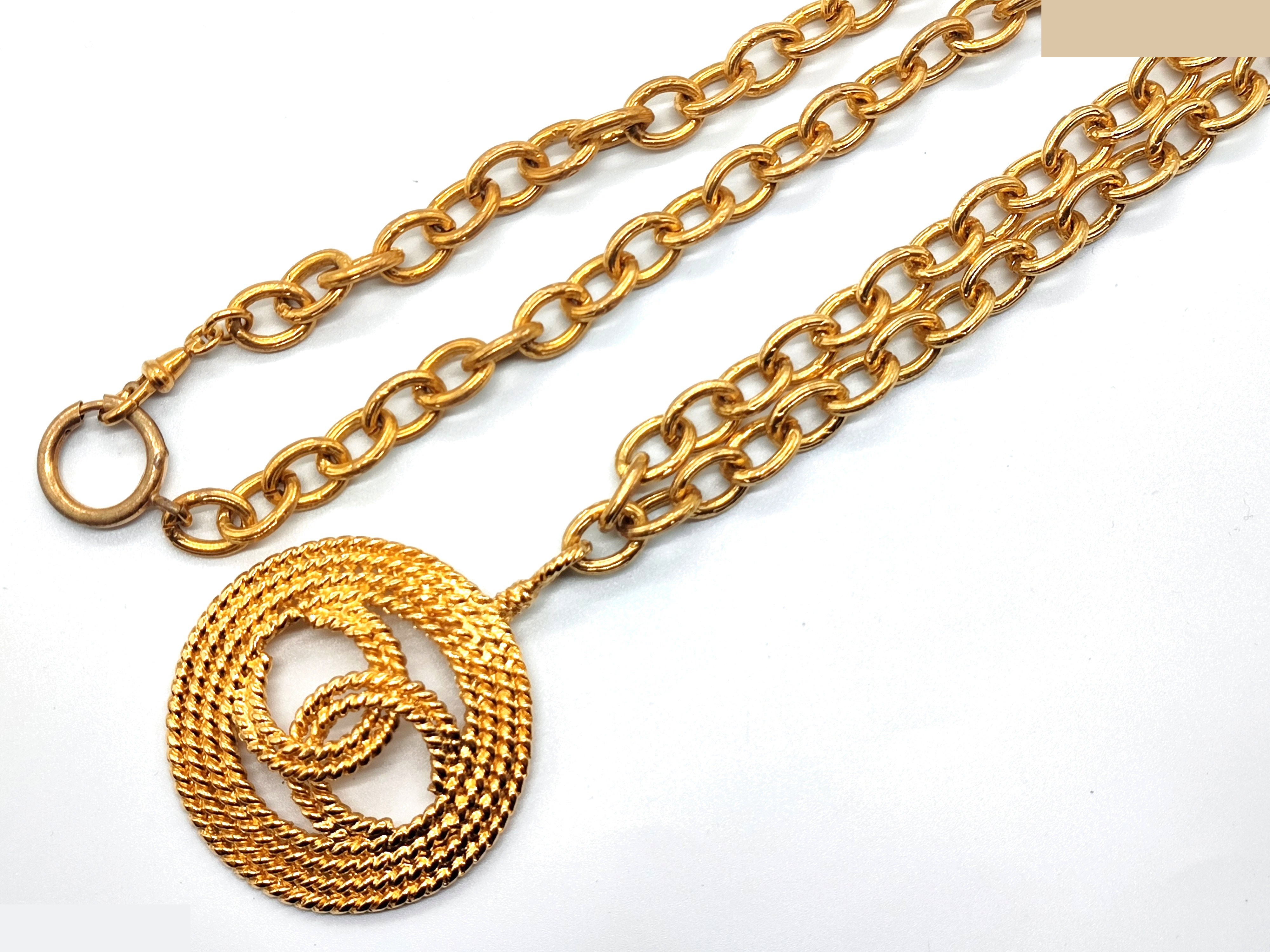 Coco Mark Net Pattern Circle Necklace, Size 28, Chain approx. 80cm — view 5