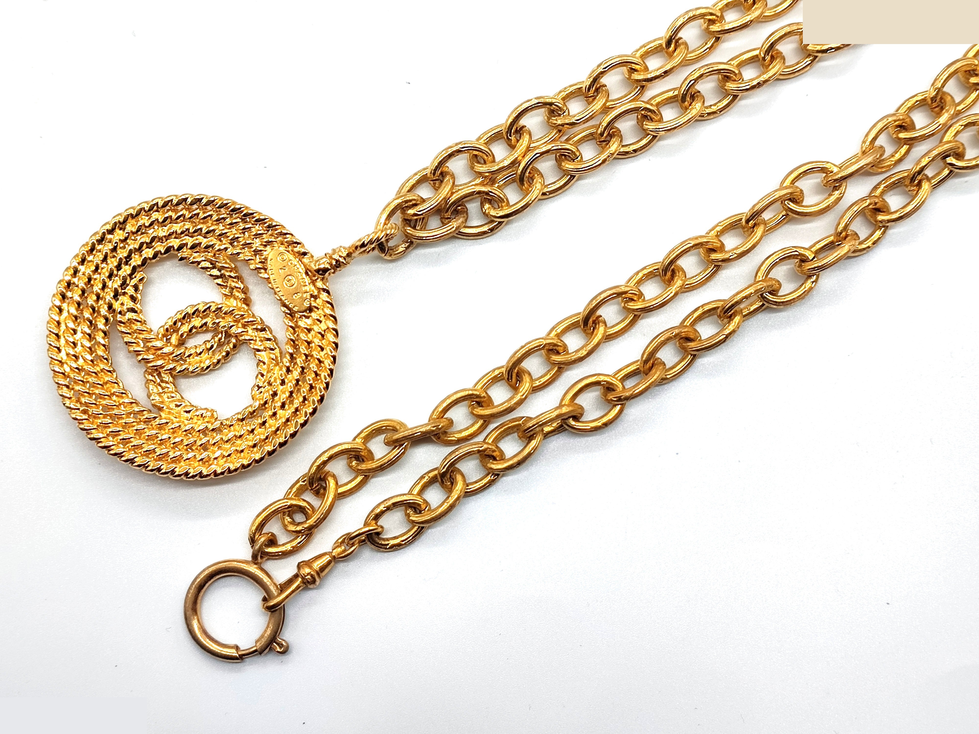 Coco Mark Net Pattern Circle Necklace, Size 28, Chain approx. 80cm — view 8