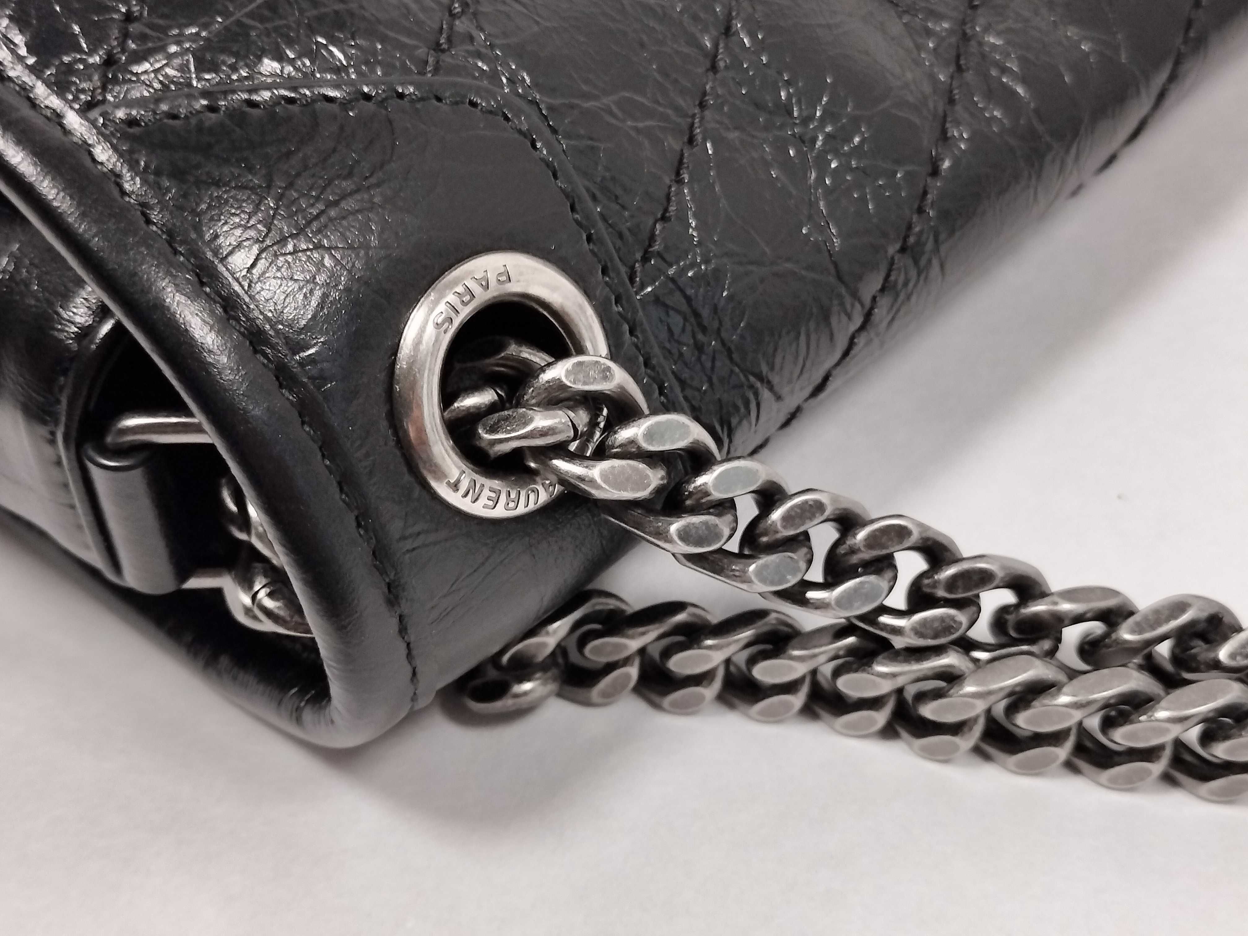 Niki Leather Chain Shoulder Bag, Black Leather, CNR622158・0225 Shoulder Bag — view 5