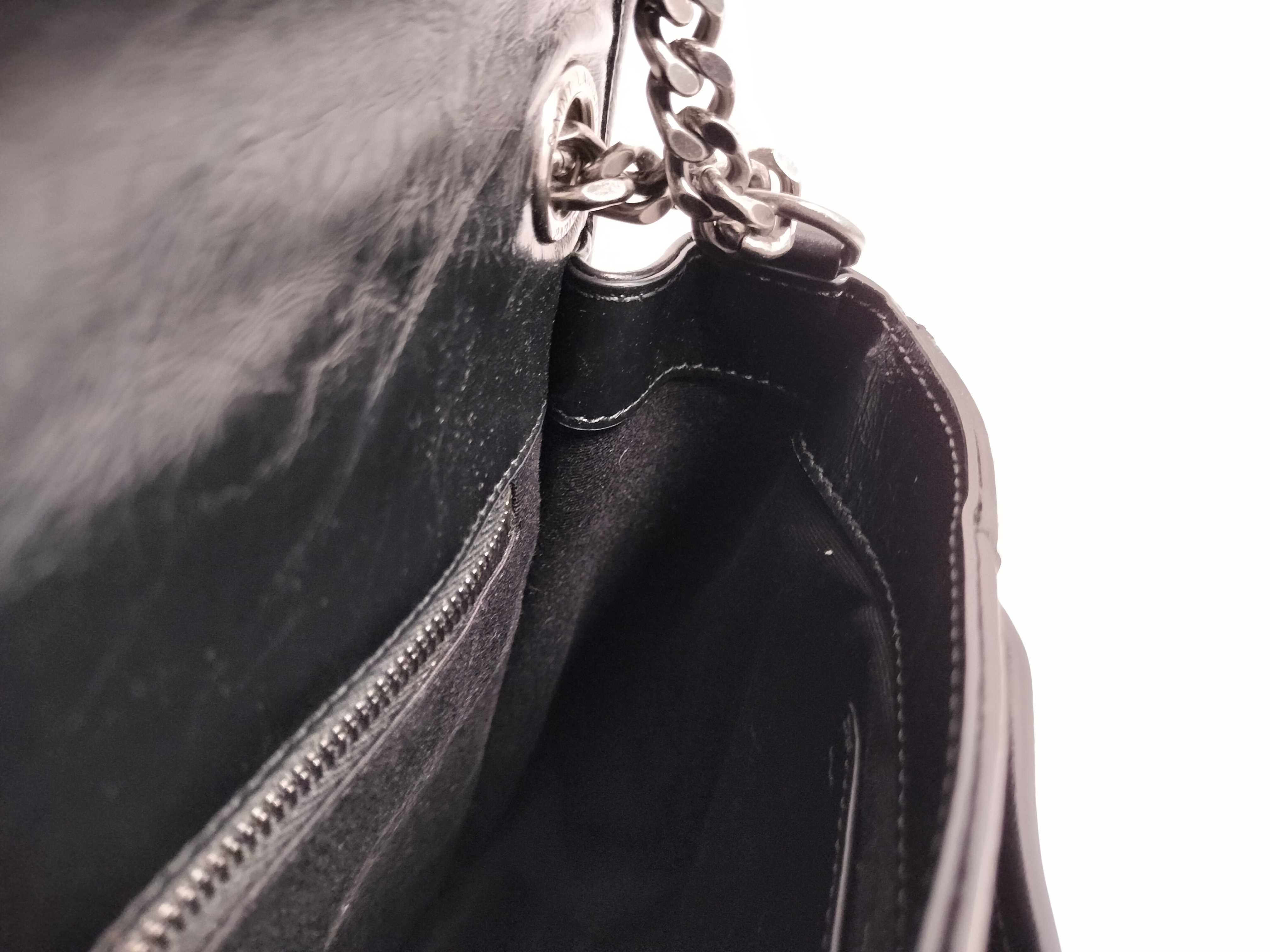 Niki Leather Chain Shoulder Bag, Black Leather, CNR622158・0225 Shoulder Bag — view 9