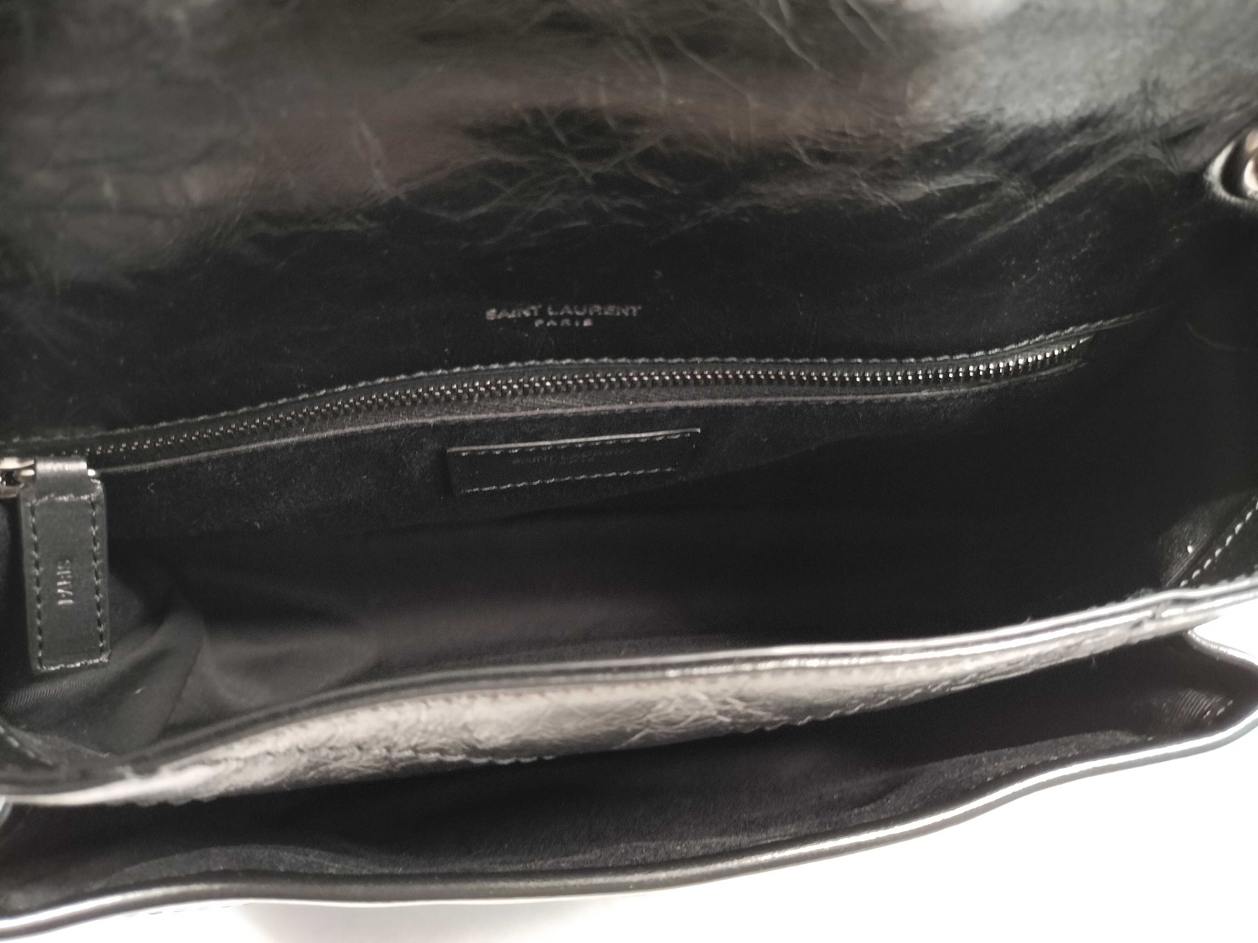 Niki Leather Chain Shoulder Bag, Black Leather, CNR622158・0225 Shoulder Bag — view 10