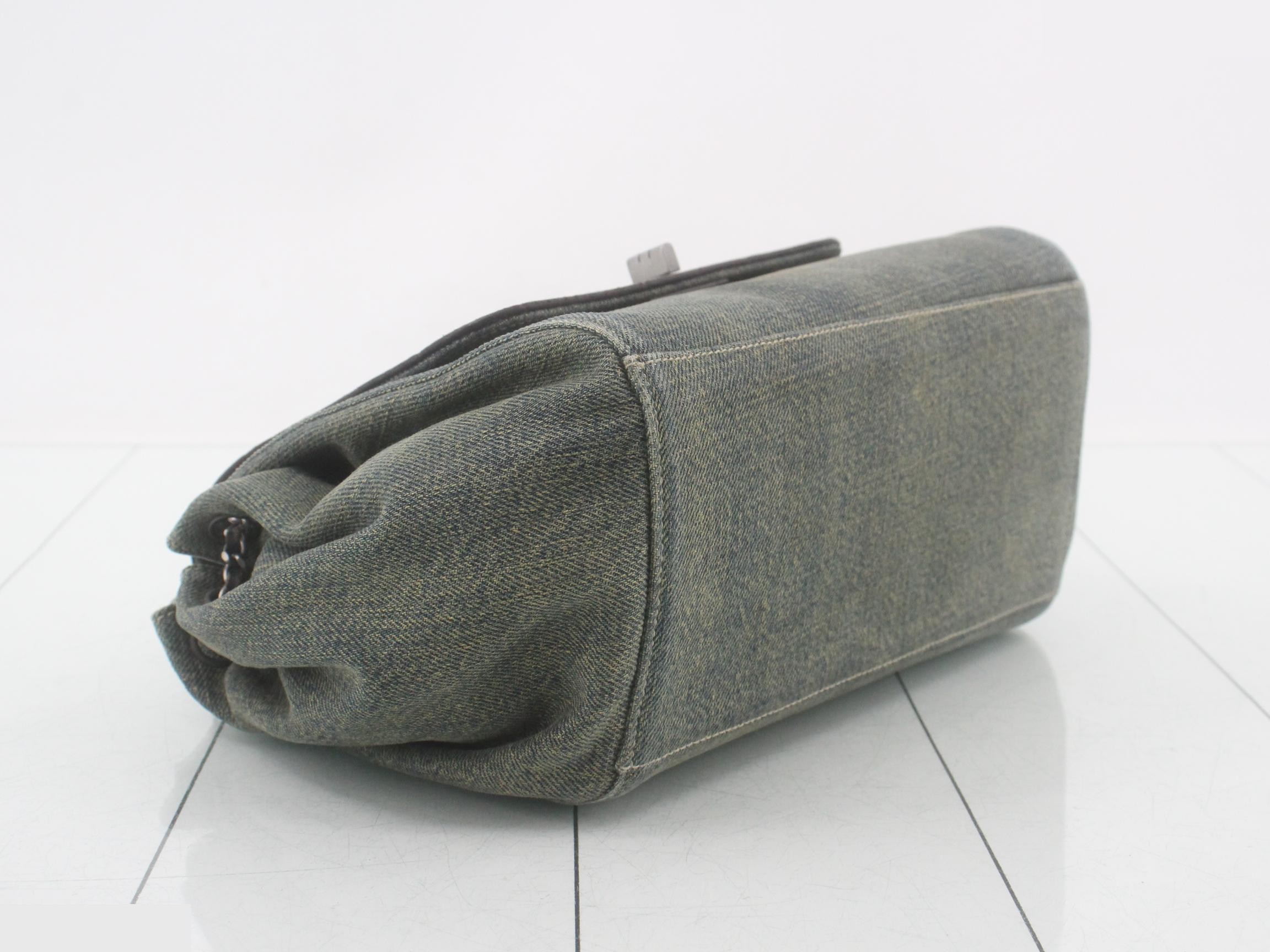 Chocolate bar accordion chain mini bag, lamb/denim, BR x blue — view 5