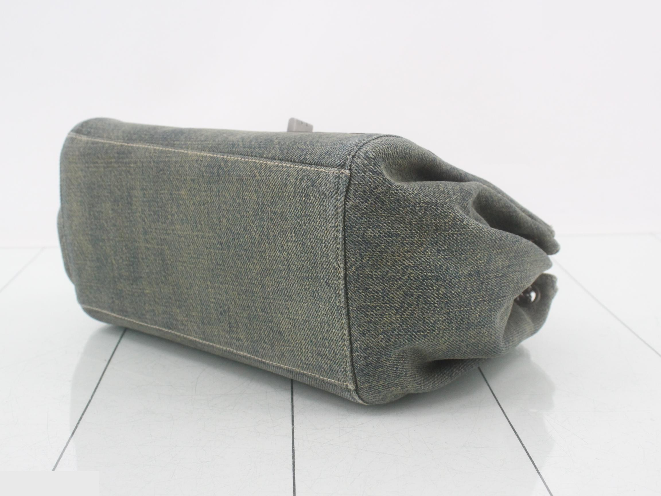 Chocolate bar accordion chain mini bag, lamb/denim, BR x blue — view 6