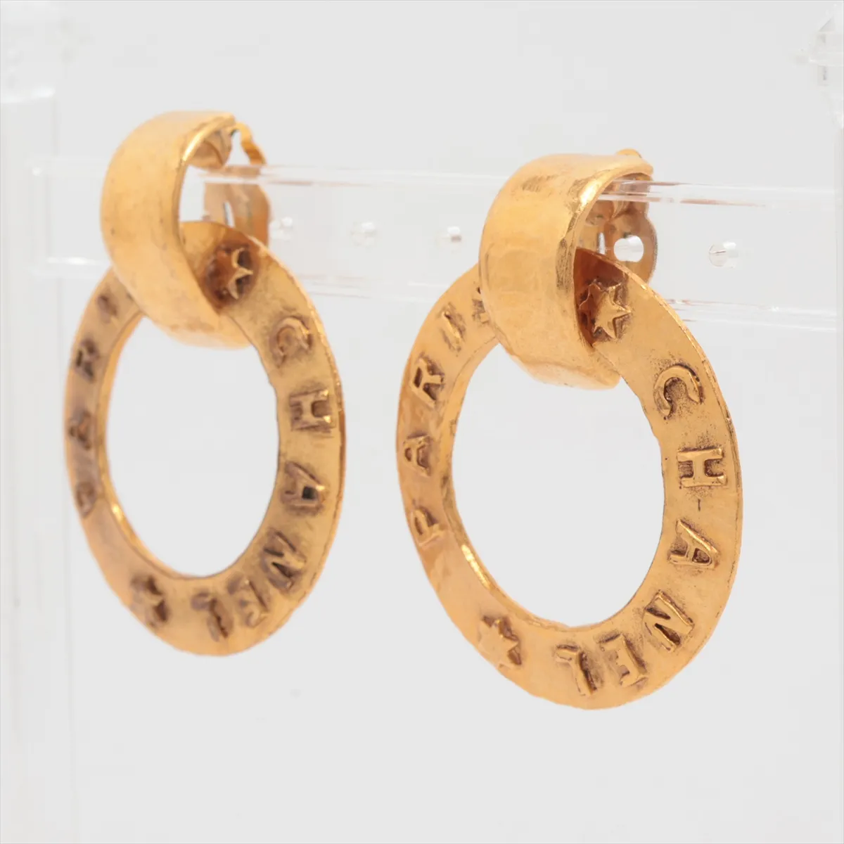Logo 28/2864 Earrings (Pair) GP Gold. Shows signs of wear,