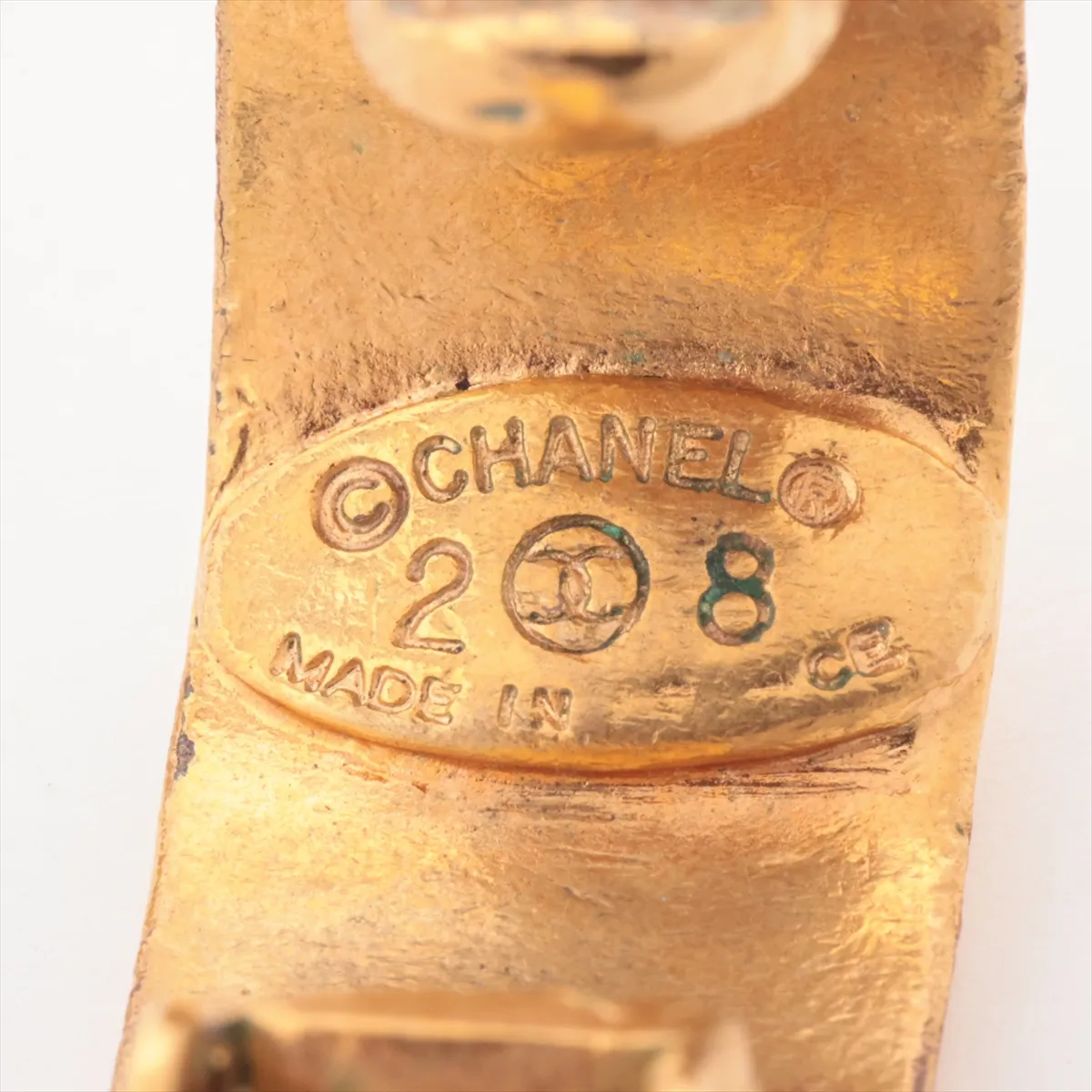 Logo 28/2864 Earrings (Pair) GP Gold. Shows signs of wear, — view 5