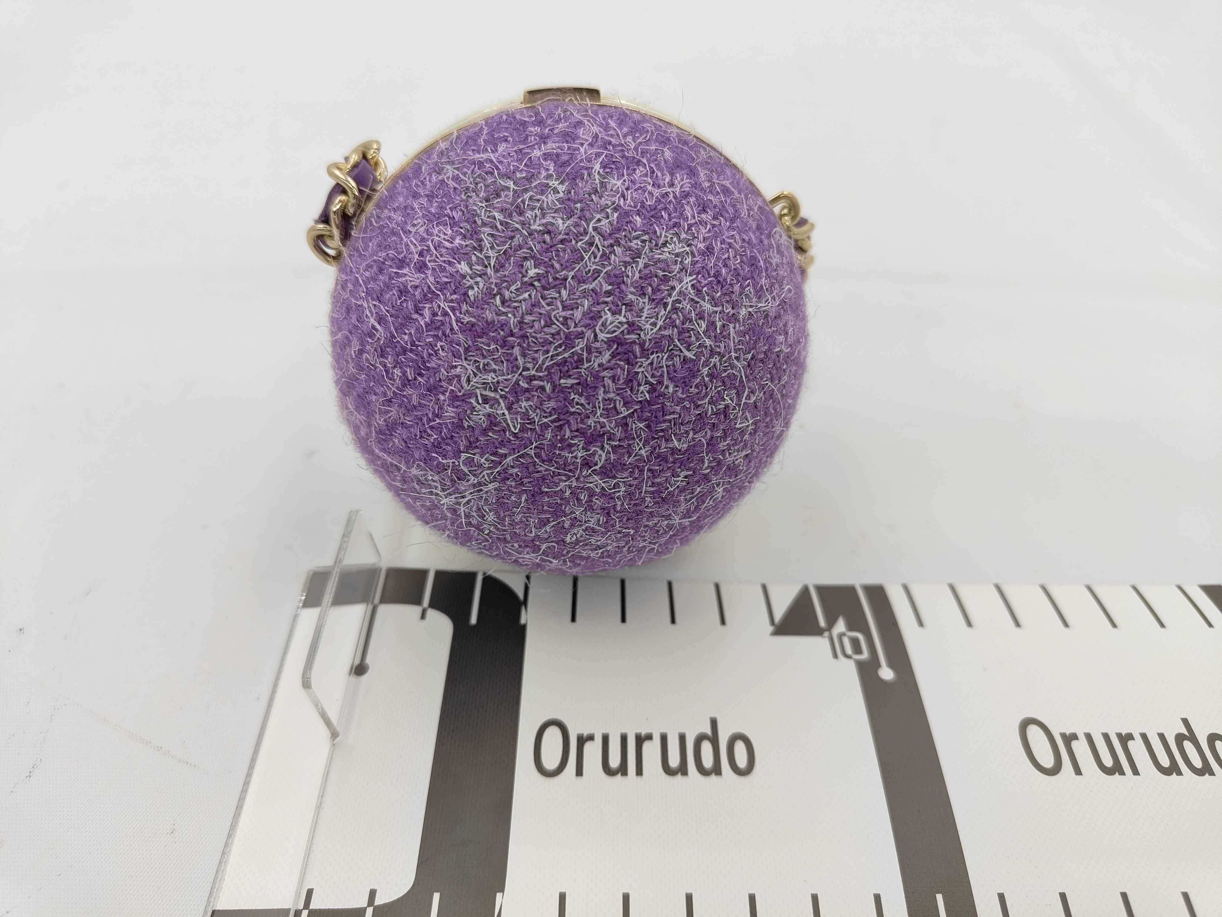 Coco Mark Ball Chain Shoulder Bag, Purple — view 2