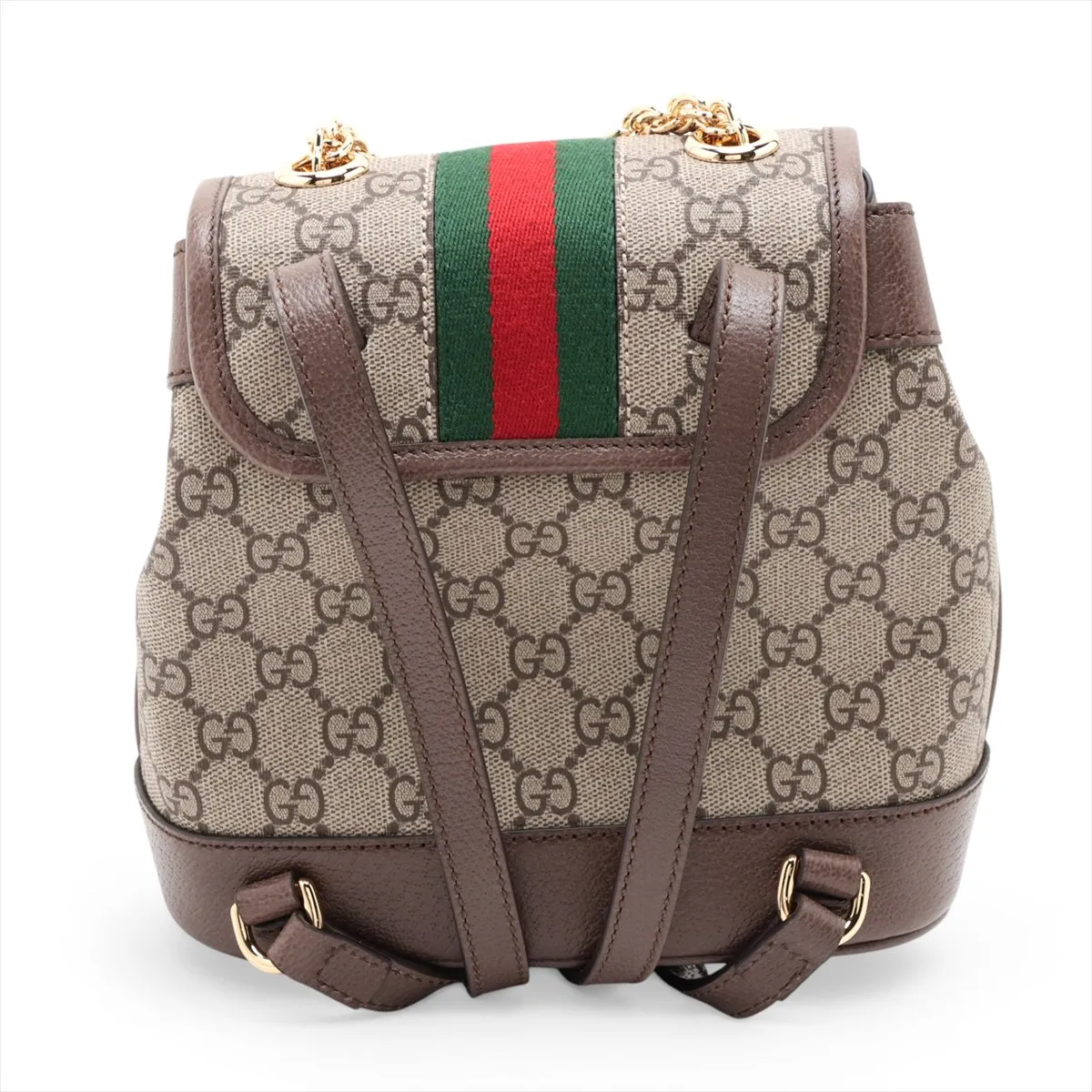 GG Supreme Ophidia PVC x Leather Backpack/Rucksack, Beige x Brown, 795221 — view 2
