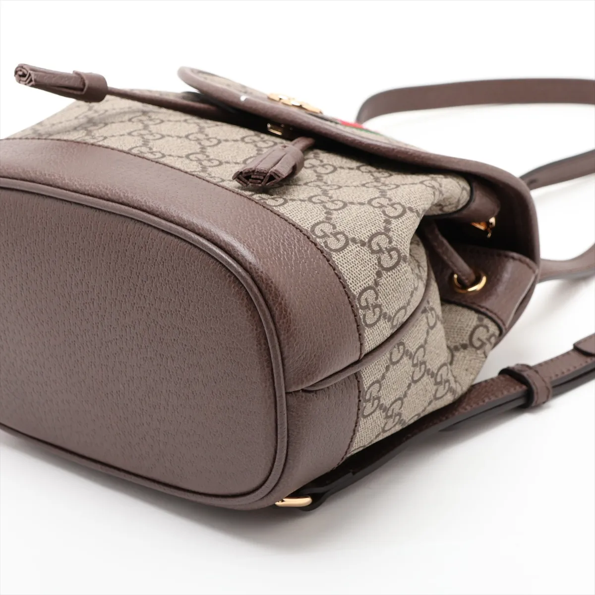 GG Supreme Ophidia PVC x Leather Backpack/Rucksack, Beige x Brown, 795221 — view 3