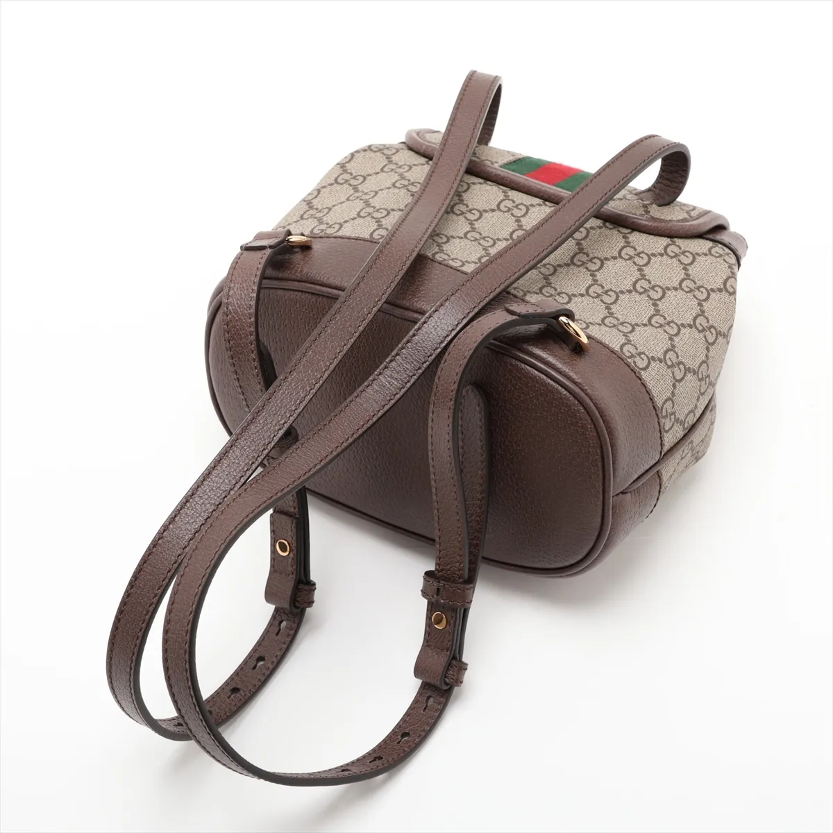 GG Supreme Ophidia PVC x Leather Backpack/Rucksack, Beige x Brown, 795221 — view 5