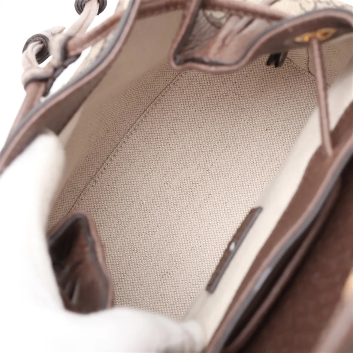GG Supreme Ophidia PVC x Leather Backpack/Rucksack, Beige x Brown, 795221 — view 7