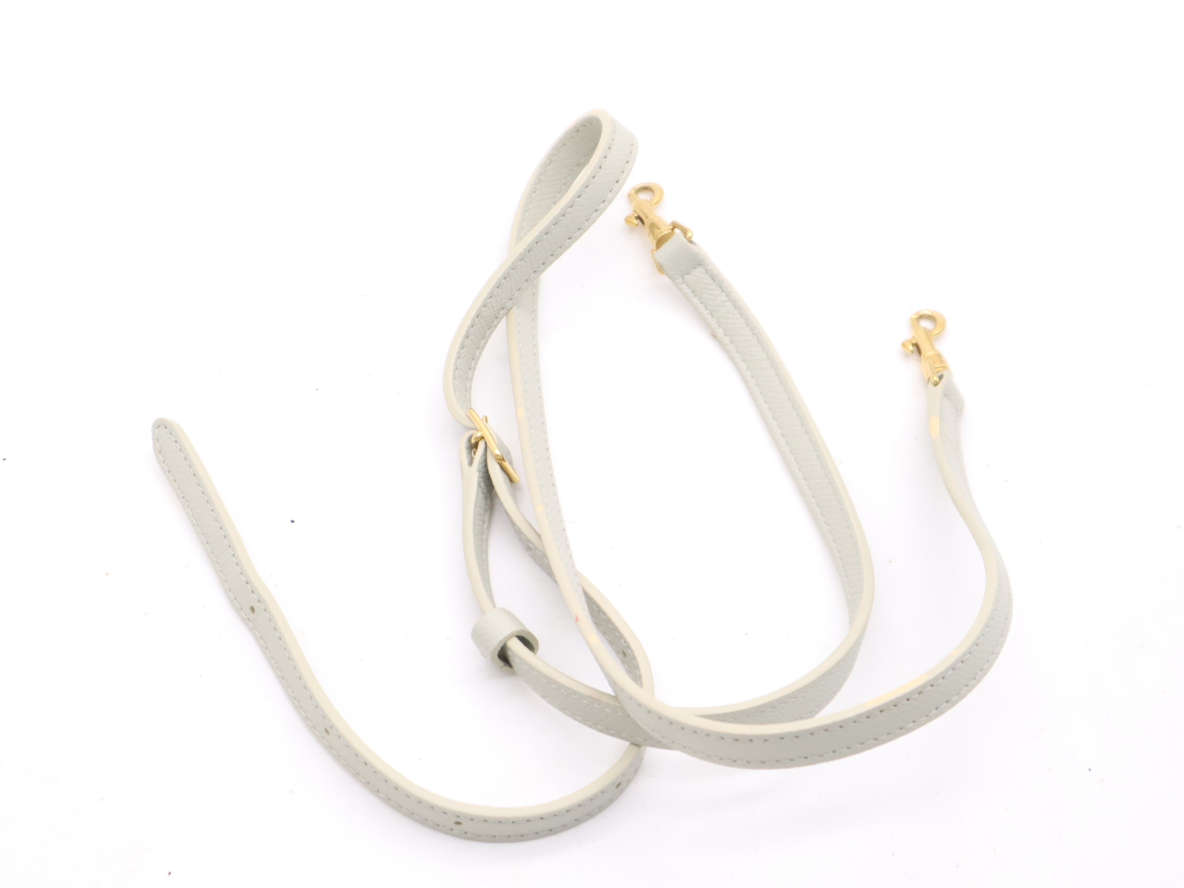 Leather Belt Bag Nano 2-Way Handbag, Gray, Gold Hardware, with Shoulder Strap — view 13