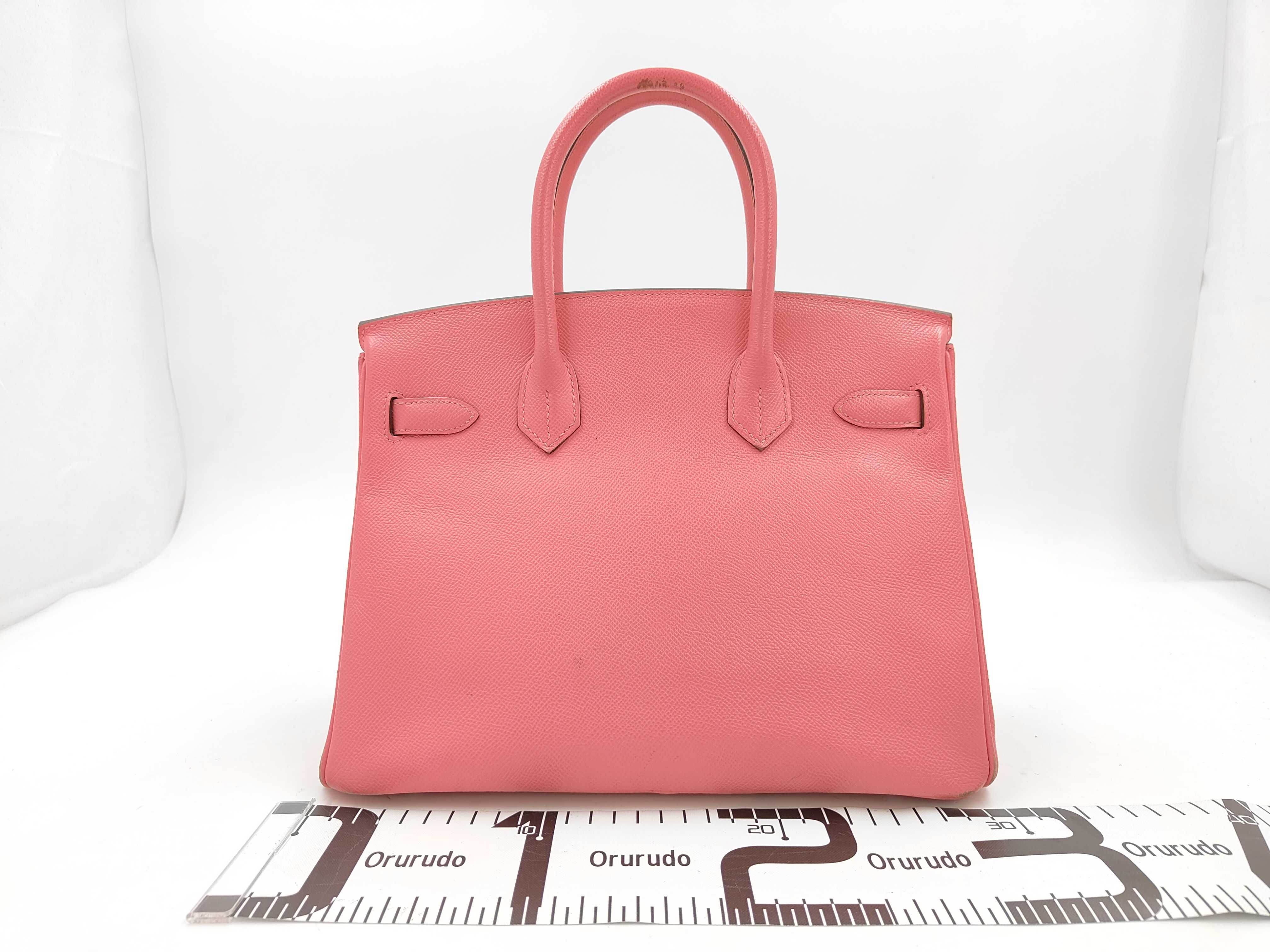 Birkin 30 Epsom leather, silver hardware, D color, pinkish handbag — view 2