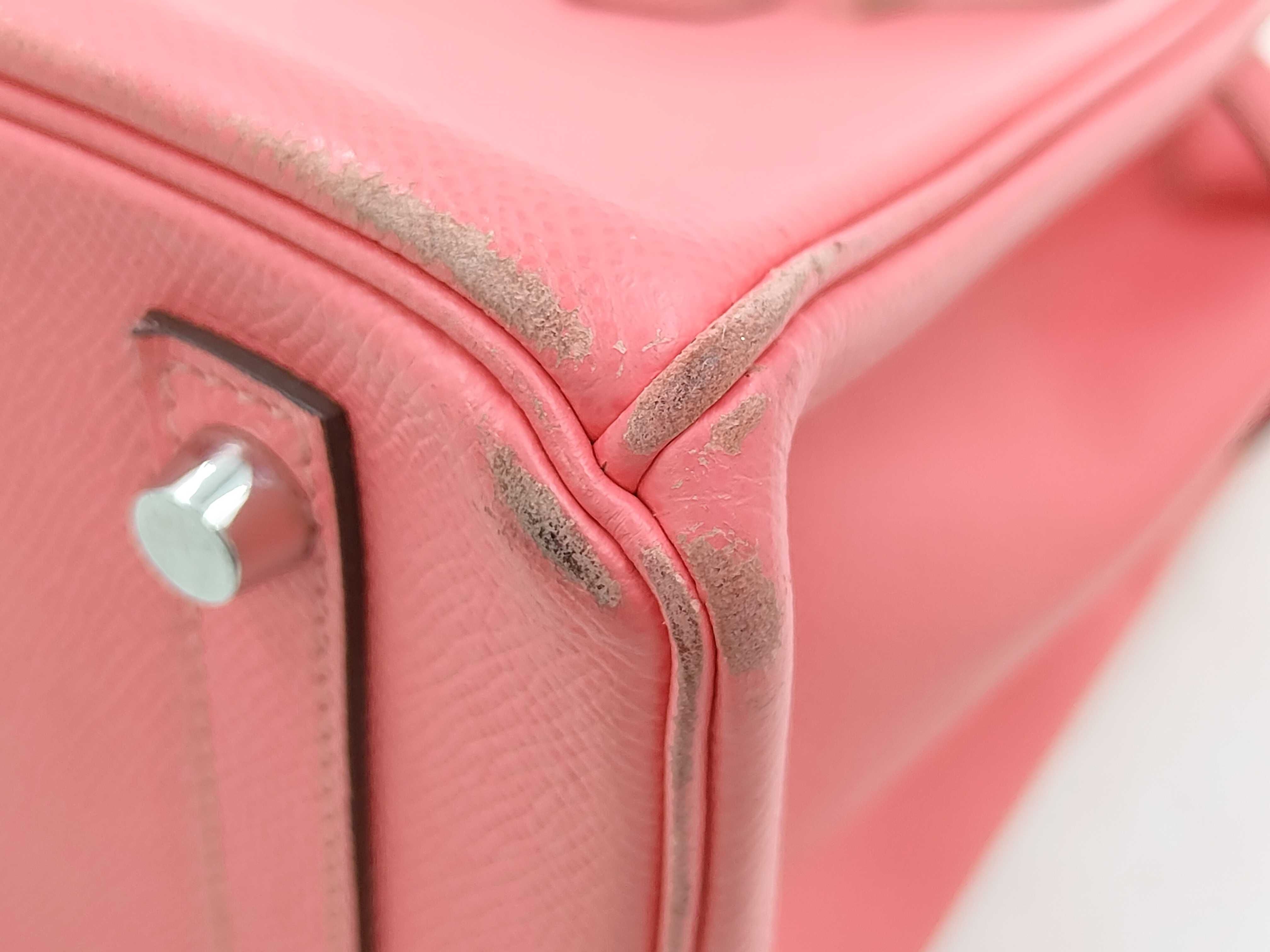 Birkin 30 Epsom leather, silver hardware, D color, pinkish handbag — view 9