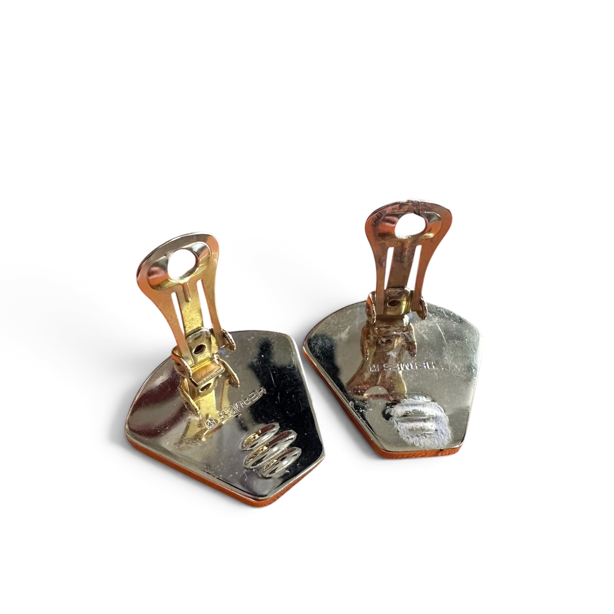 Lion Head Earrings, Enamel, Blue Gold — view 5
