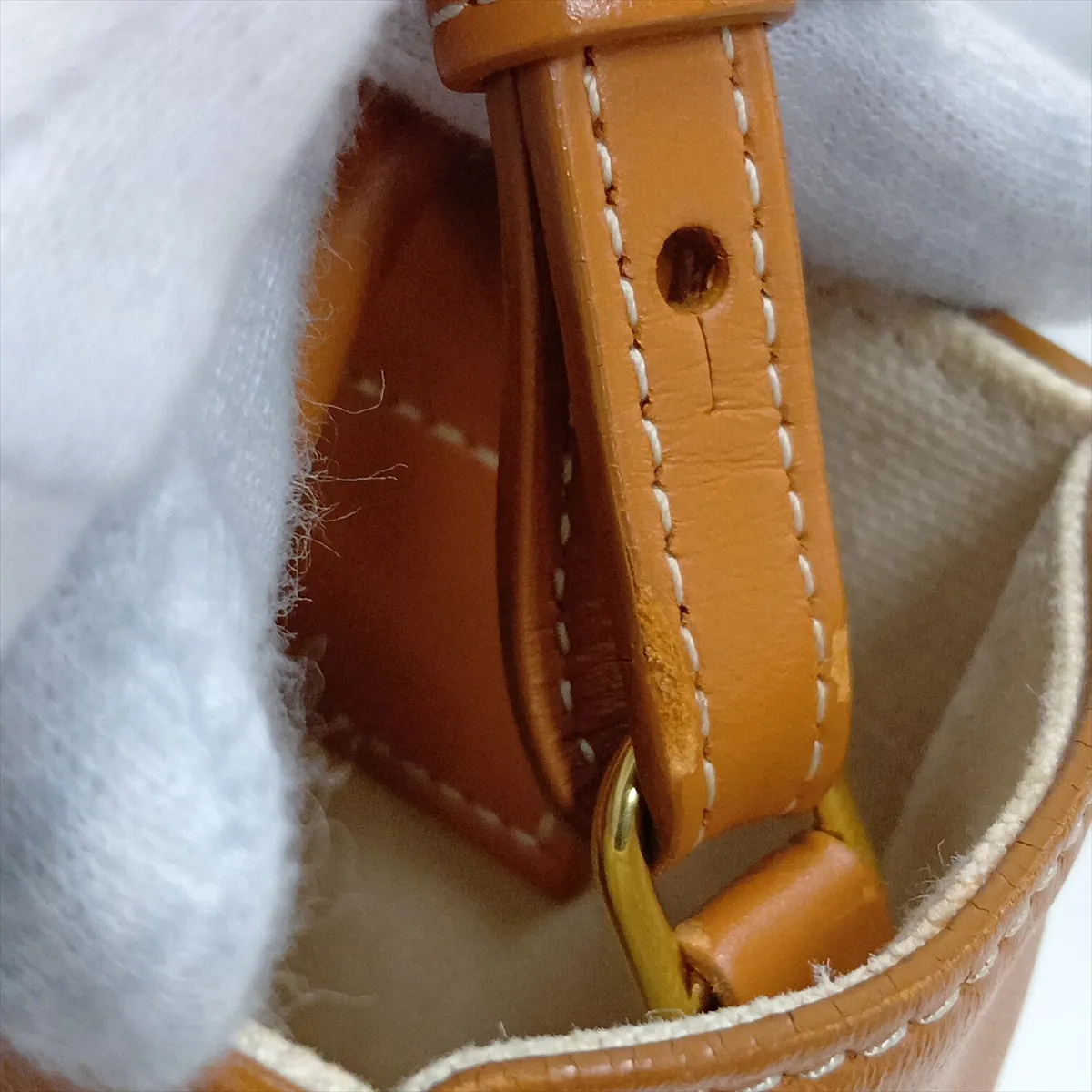 Mini Vertical Cabas Canvas x Leather 2-Way Handbag Beige x Brown — view 15