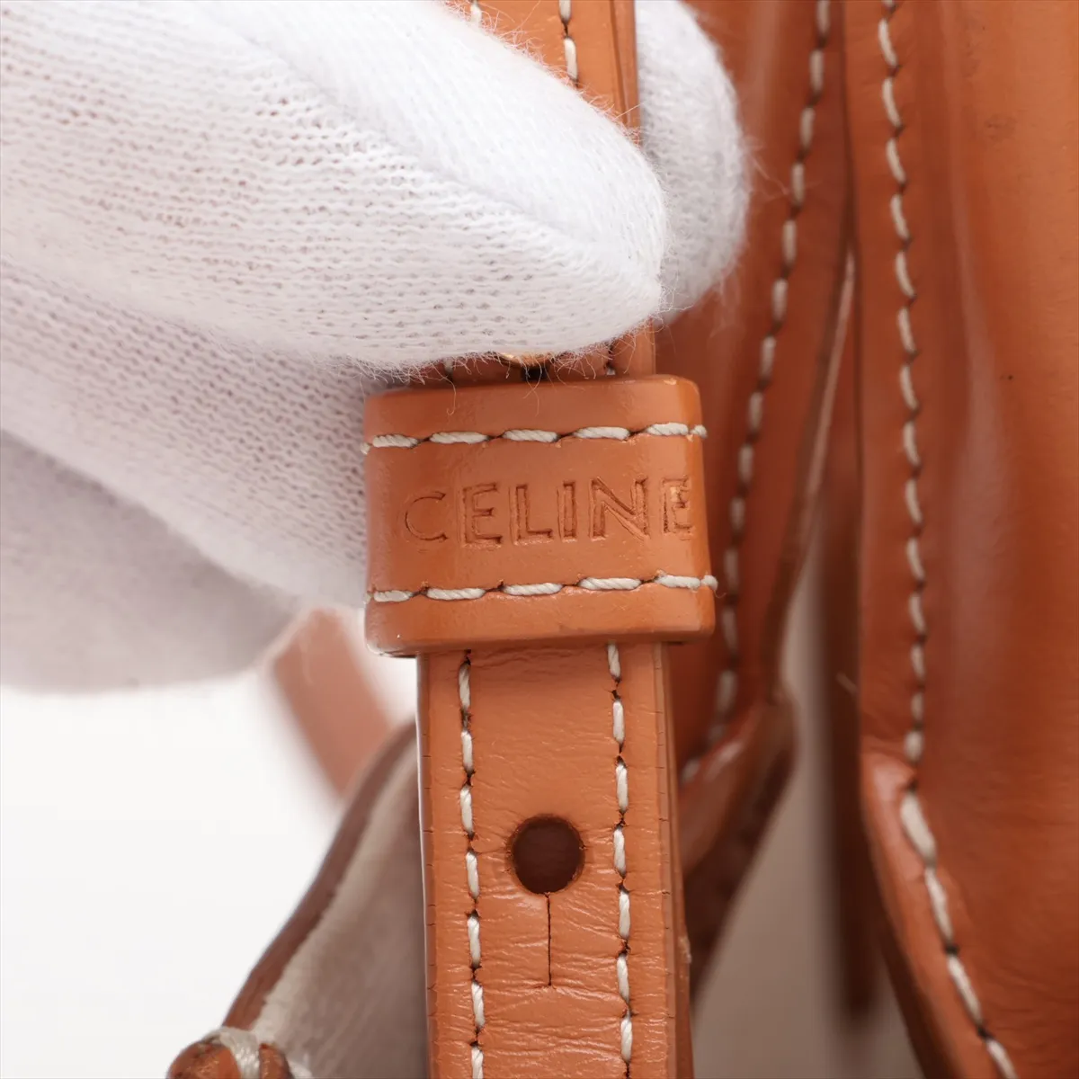 Mini Vertical Cabas Canvas x Leather 2-Way Handbag Beige x Brown — view 9