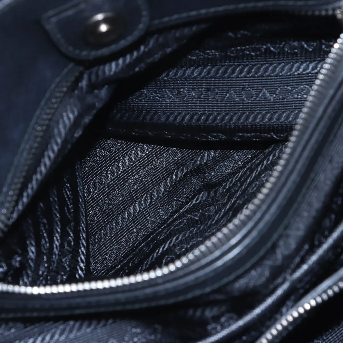 Tessuto Impuntu Nylon x Leather 2WAY Tote Bag Black 1BG740 — view 11