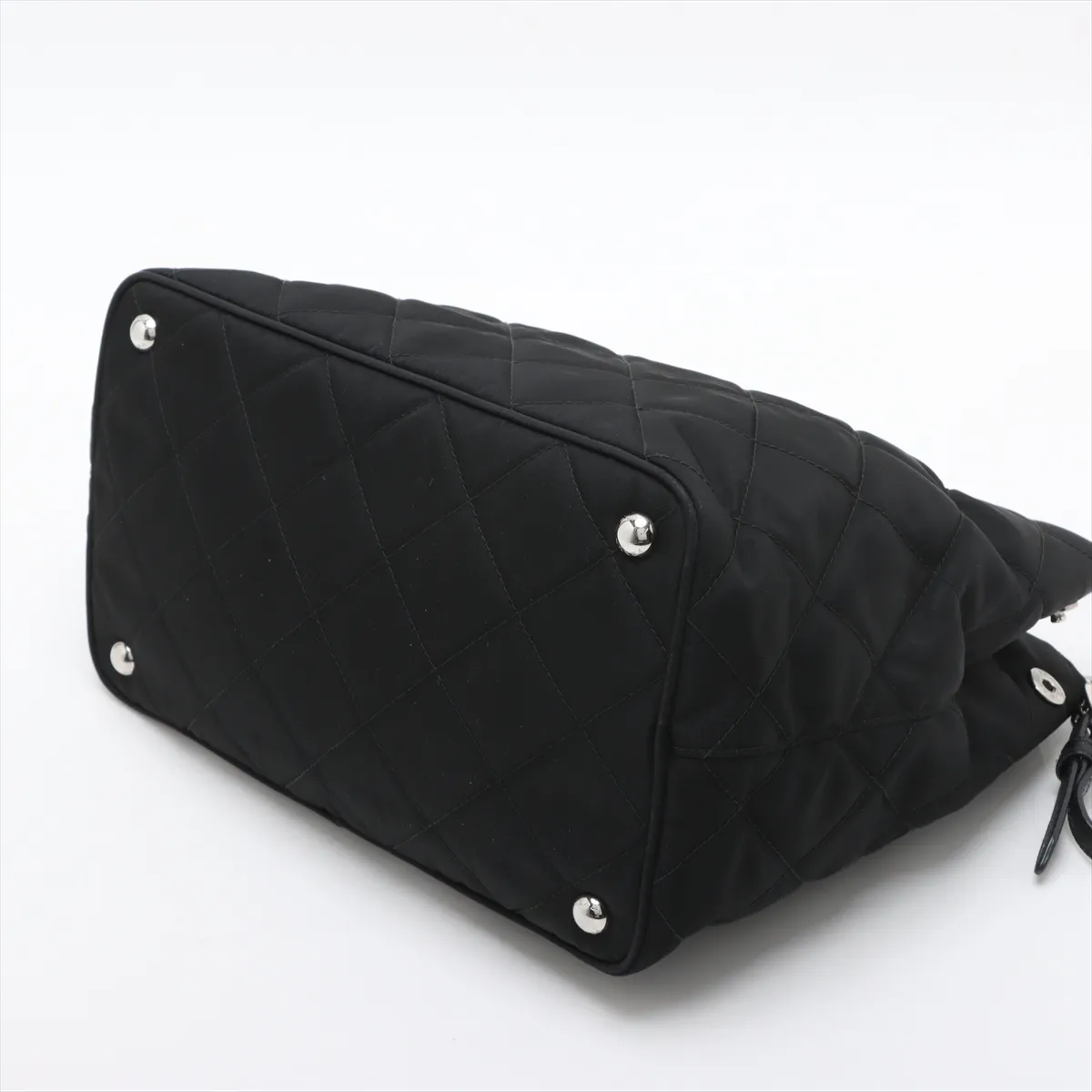 Tessuto Impuntu Nylon x Leather 2WAY Tote Bag Black 1BG740 — view 3
