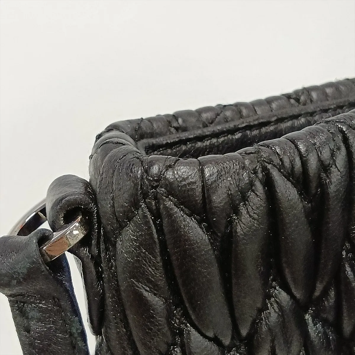 Nappa Crystal Leather 2-Way Handbag, Black — view 12