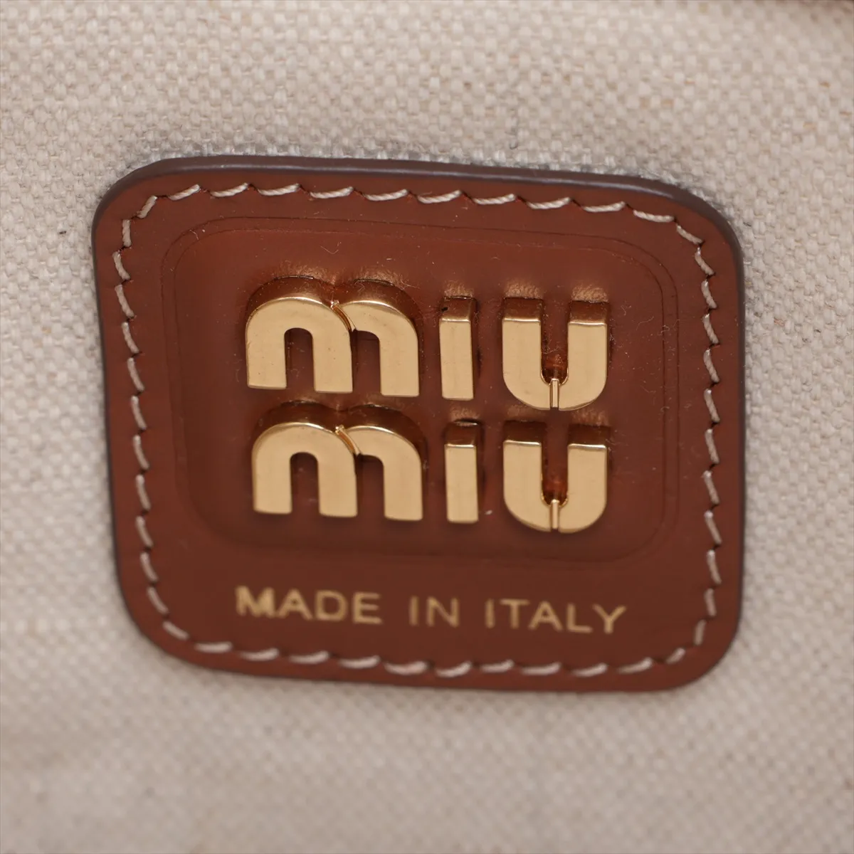 Ivy Canvas x Leather Tote Bag, Beige x Brown — view 9