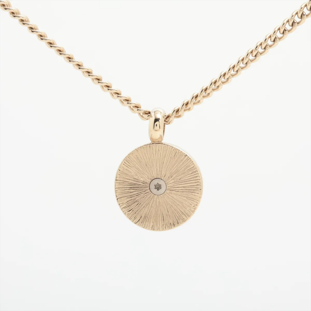 Coco Mark B25A Necklace, GP x Rhinestone, Gold, — view 2