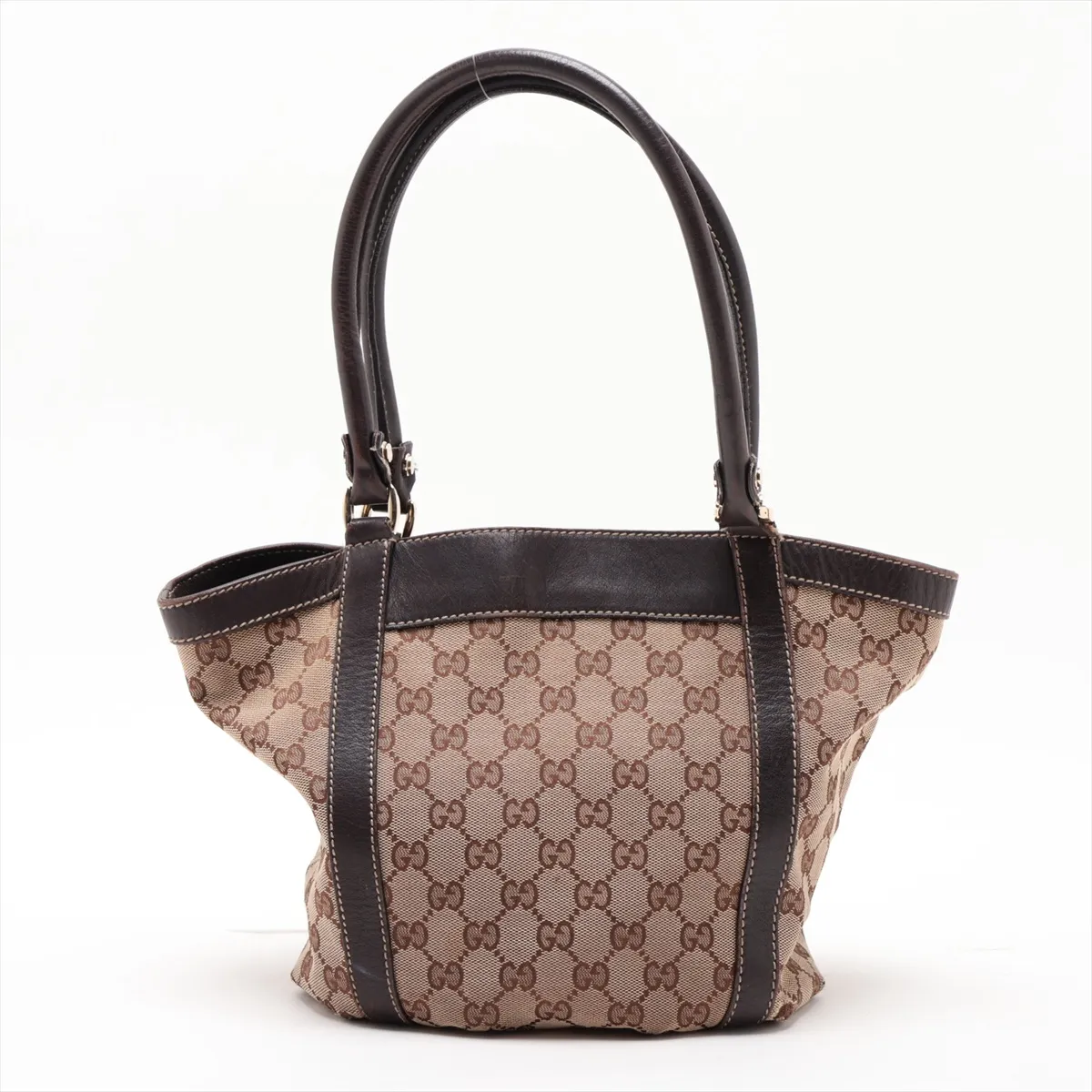 GG Canvas Handbag, Canvas x Leather, Beige x Brown, 211983 — view 2