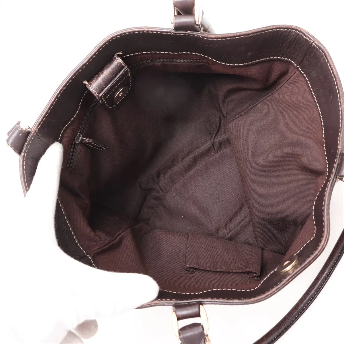 GG Canvas Handbag, Canvas x Leather, Beige x Brown, 211983 — view 7