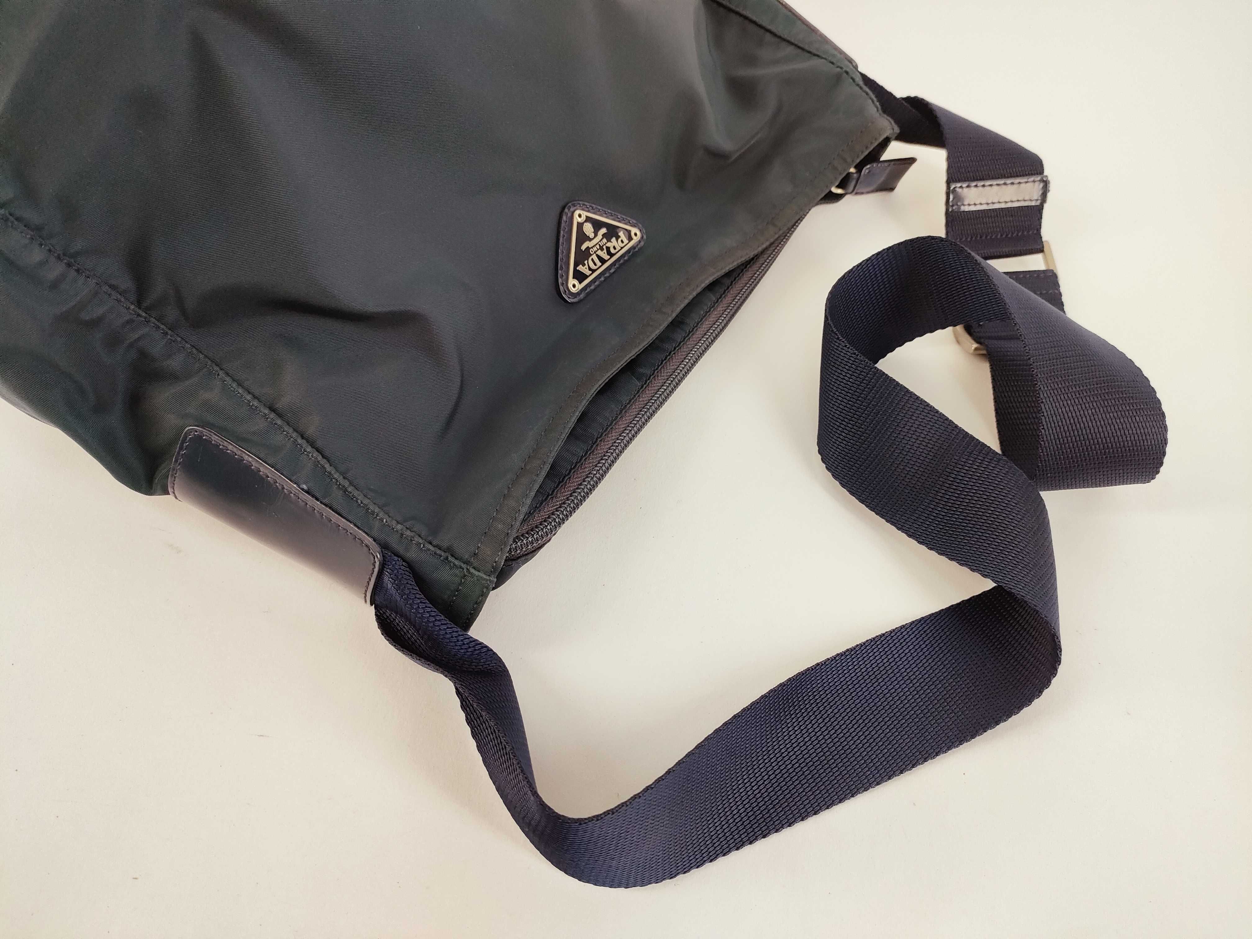 Nylon Tessuto Nylon Shoulder Bag, Navy Nylon Shoulder Bag — view 3
