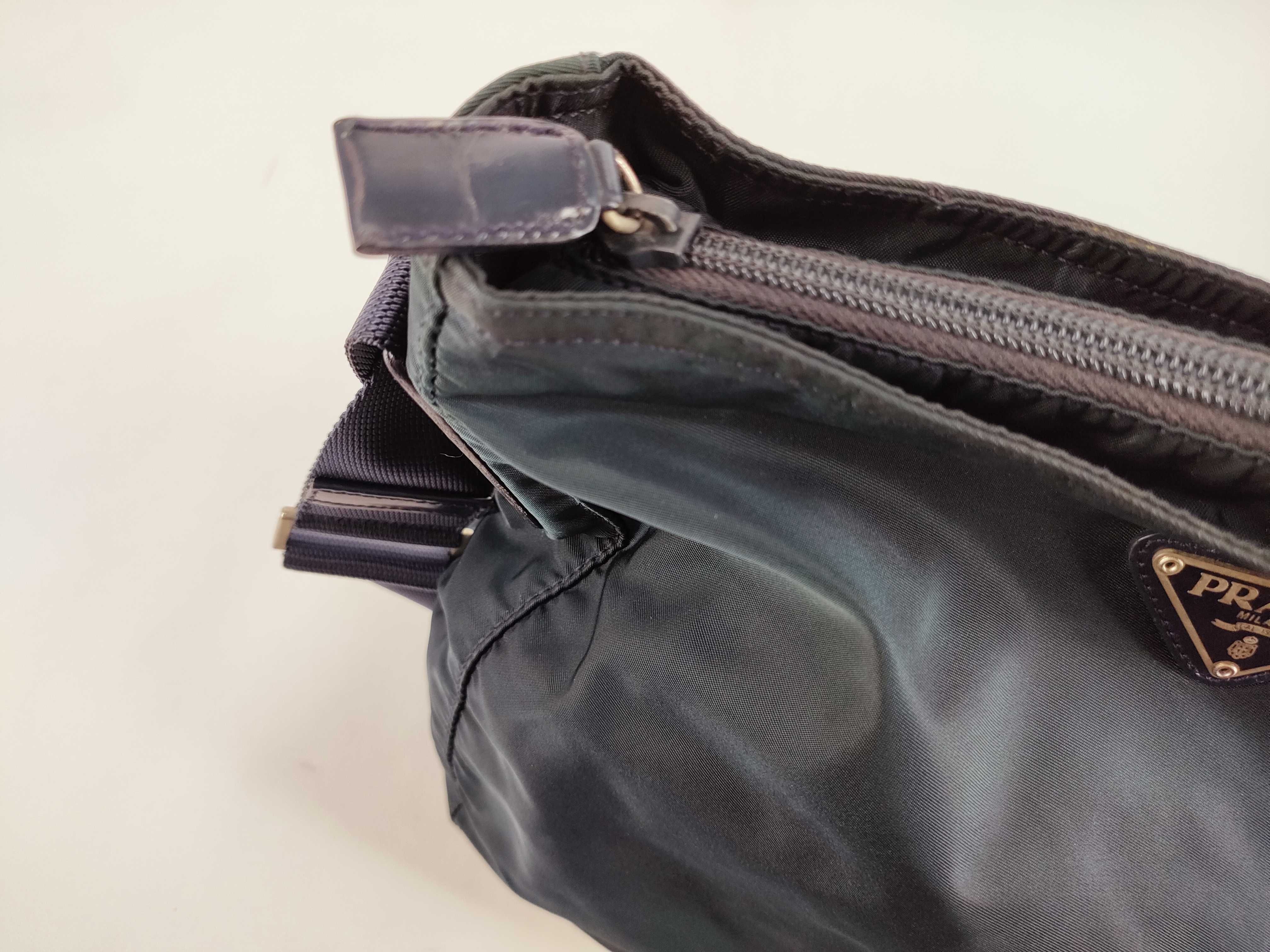 Nylon Tessuto Nylon Shoulder Bag, Navy Nylon Shoulder Bag — view 8