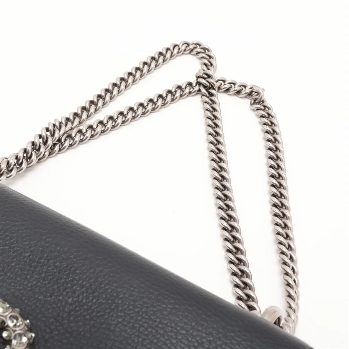 Dionysus 400249 Leather Chain Shoulder Bag, Black — view 5