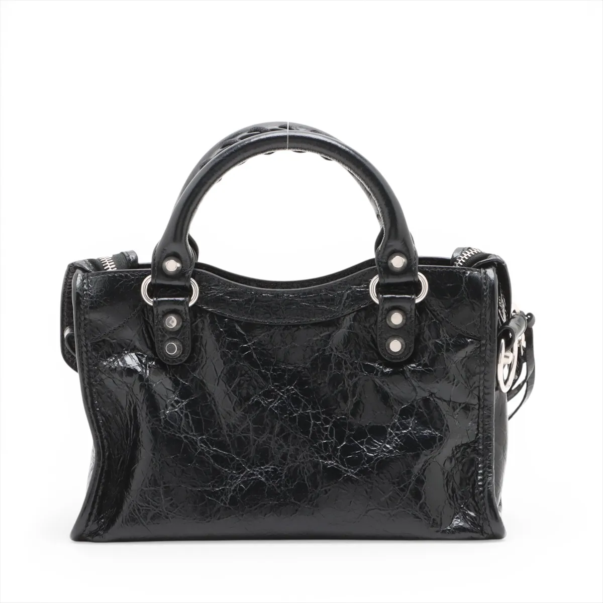 Le City Leather 2-Way Handbag, Black, 865763, with Mirror — view 2