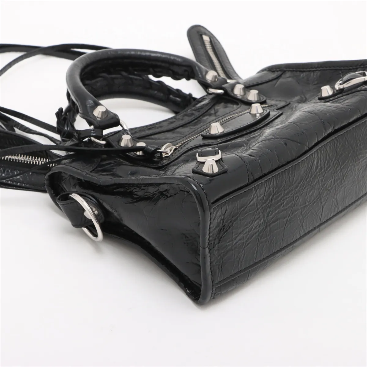 Le City Leather 2-Way Handbag, Black, 865763, with Mirror — view 4
