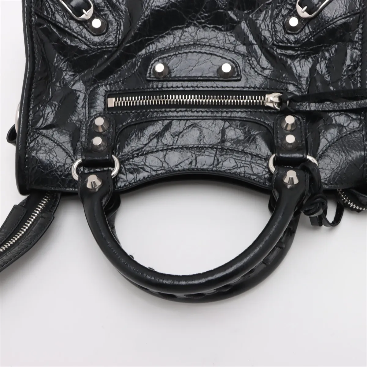 Le City Leather 2-Way Handbag, Black, 865763, with Mirror — view 5