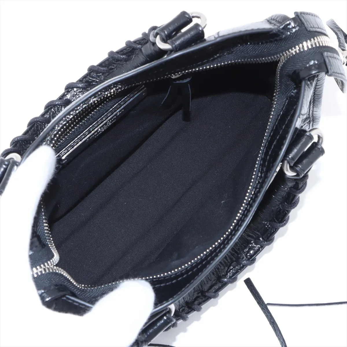 Le City Leather 2-Way Handbag, Black, 865763, with Mirror — view 8